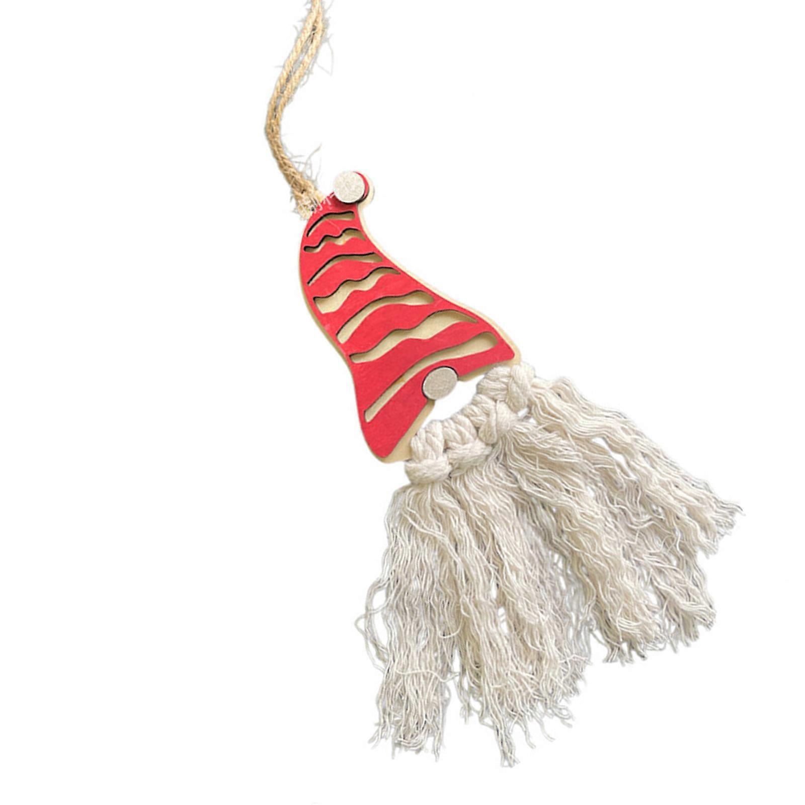 Christmas Suspended Charm With Flowing Tassels Oaken Holiday Deck For Inside Use  Red