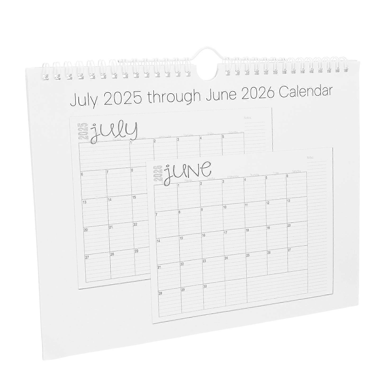 2026 Monthly Paper Calendar Planner for Home Use with Spiral Binding 5Pcs