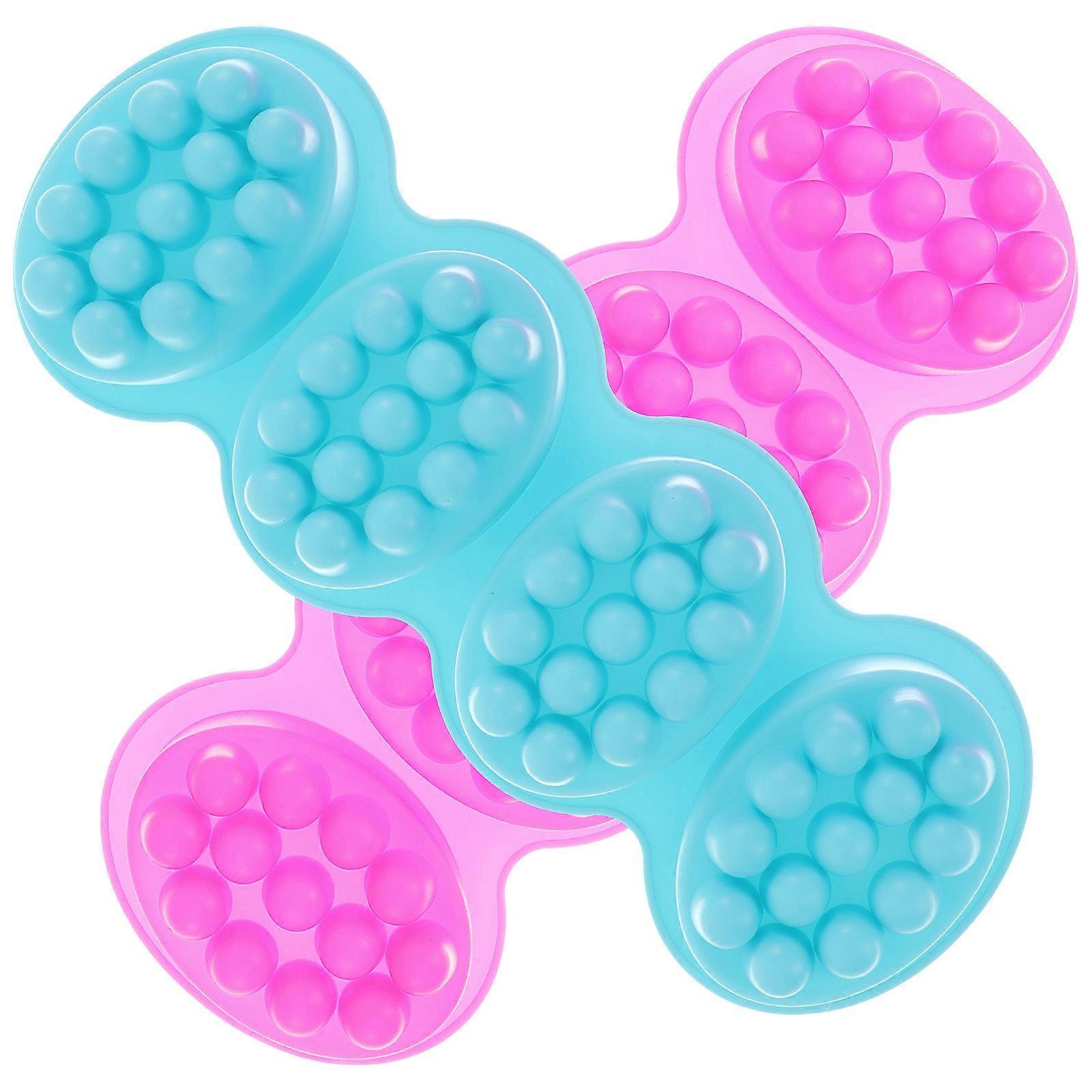 Oval Silicone Soap Mold for Massage Function in 2Pcs Handmade Set