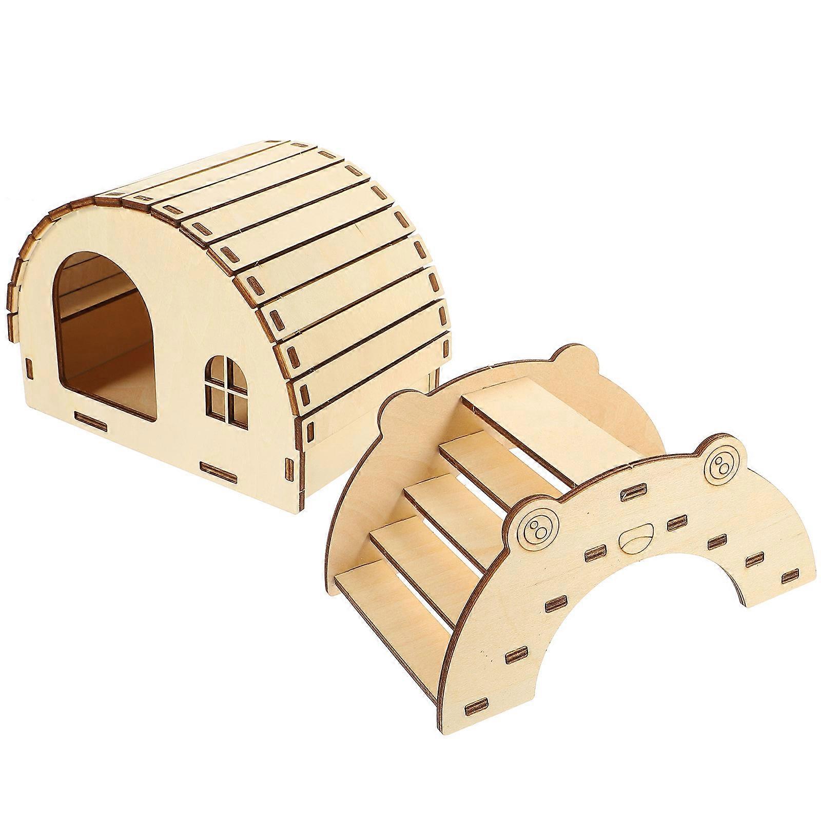 DIY Hamster Wooden Hideout Bridge Toy for Hamster Use 10Pcs