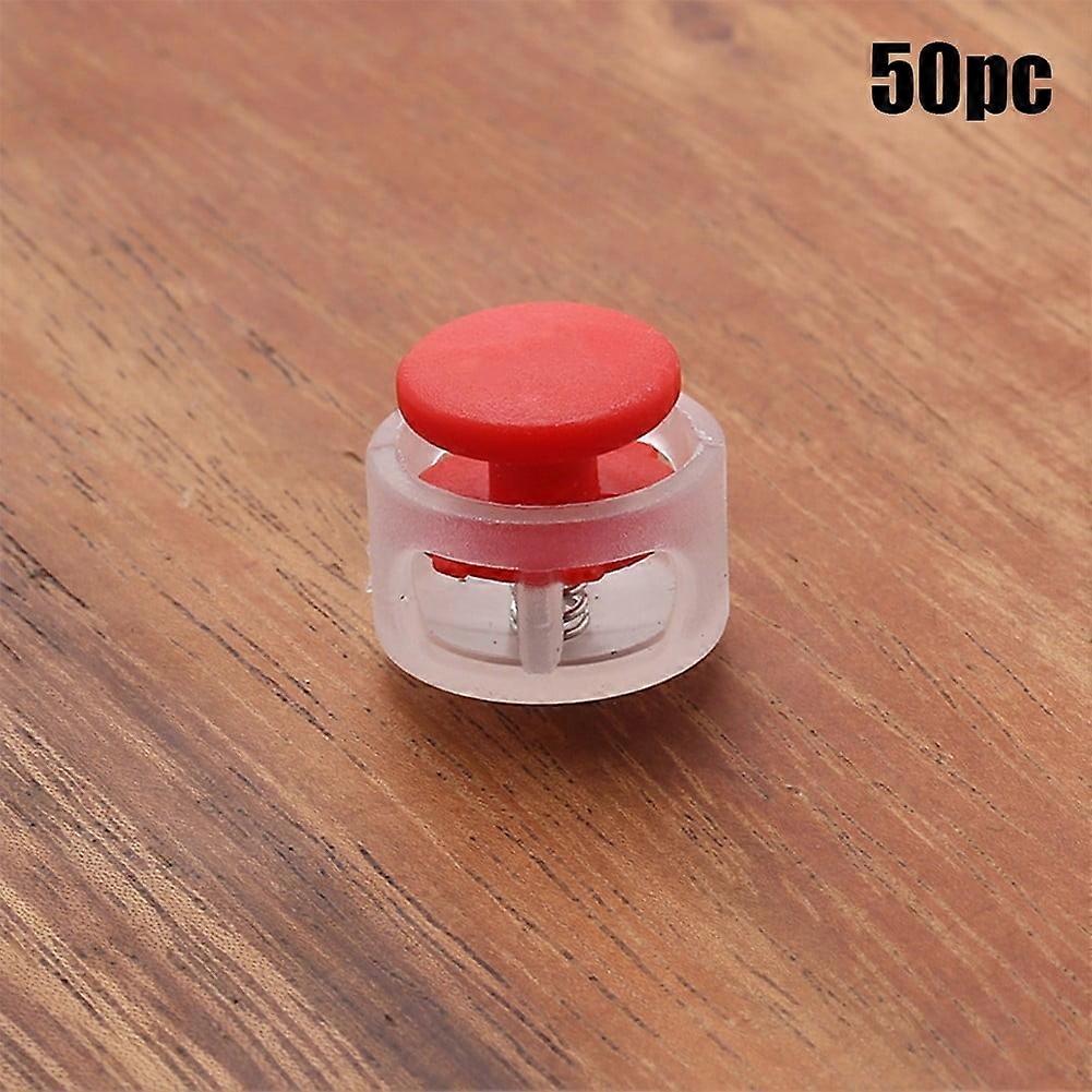 50Pc Premium Plastic Cord Locks Spring Buckle Double Hole Anti Slip Buckle