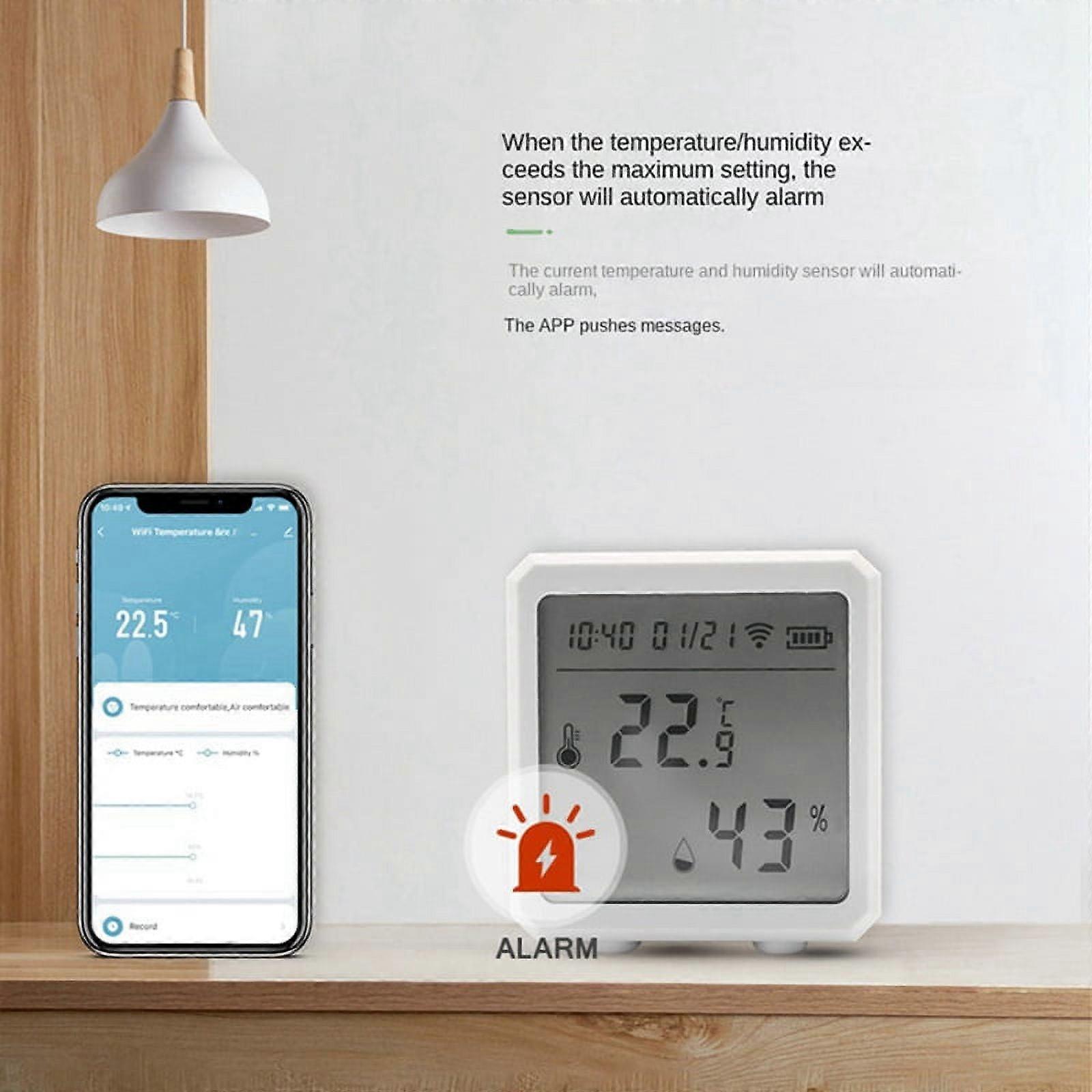 Tuya WIFI Temperature and Humidity Sensor LCD Display Indoor Hygrometer Smart Life App Support Alexa Home