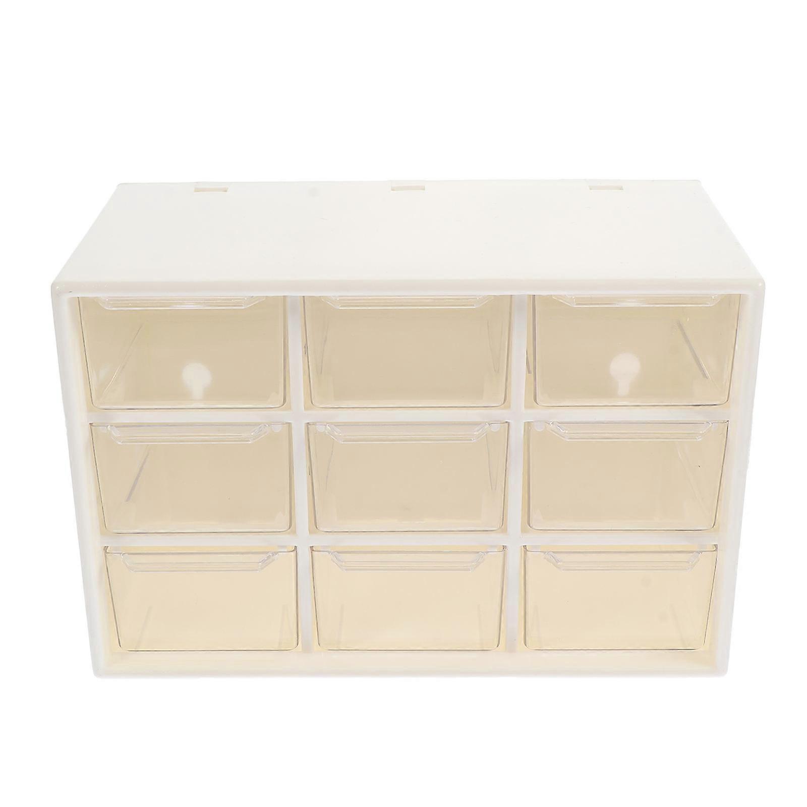 Jewelry Drawer Storage Container for Daily Use 2Pcs Beige Plastic Box