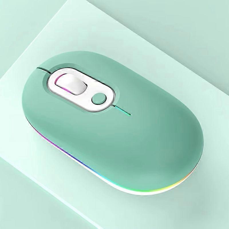 Rechargeable Illuminated Wireless Mouse 2.4G+Bluetooth Green