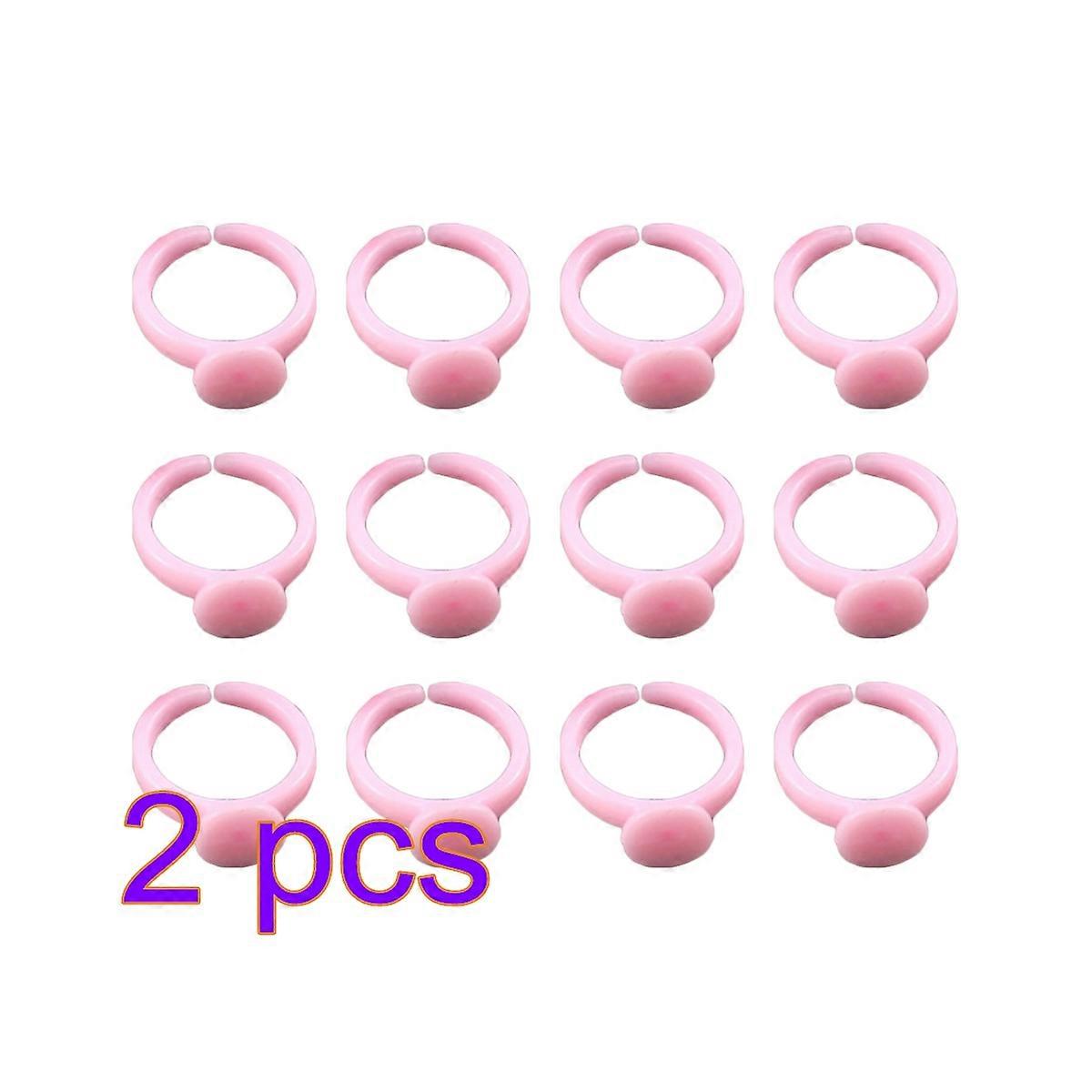 Handmade Adjustable Ring Holder Pink Plastic Ring Base for DIY 200Pcs