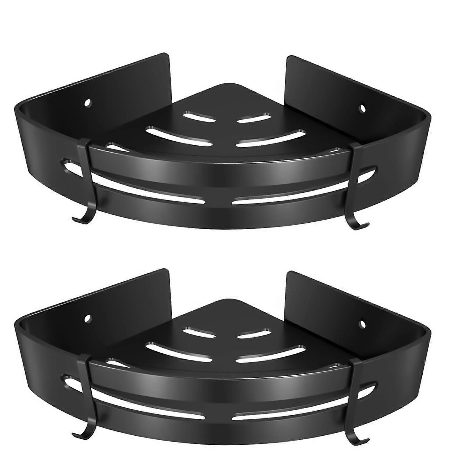 Shower Organizer Corner Shelf for Storage Use 4Pcs Black