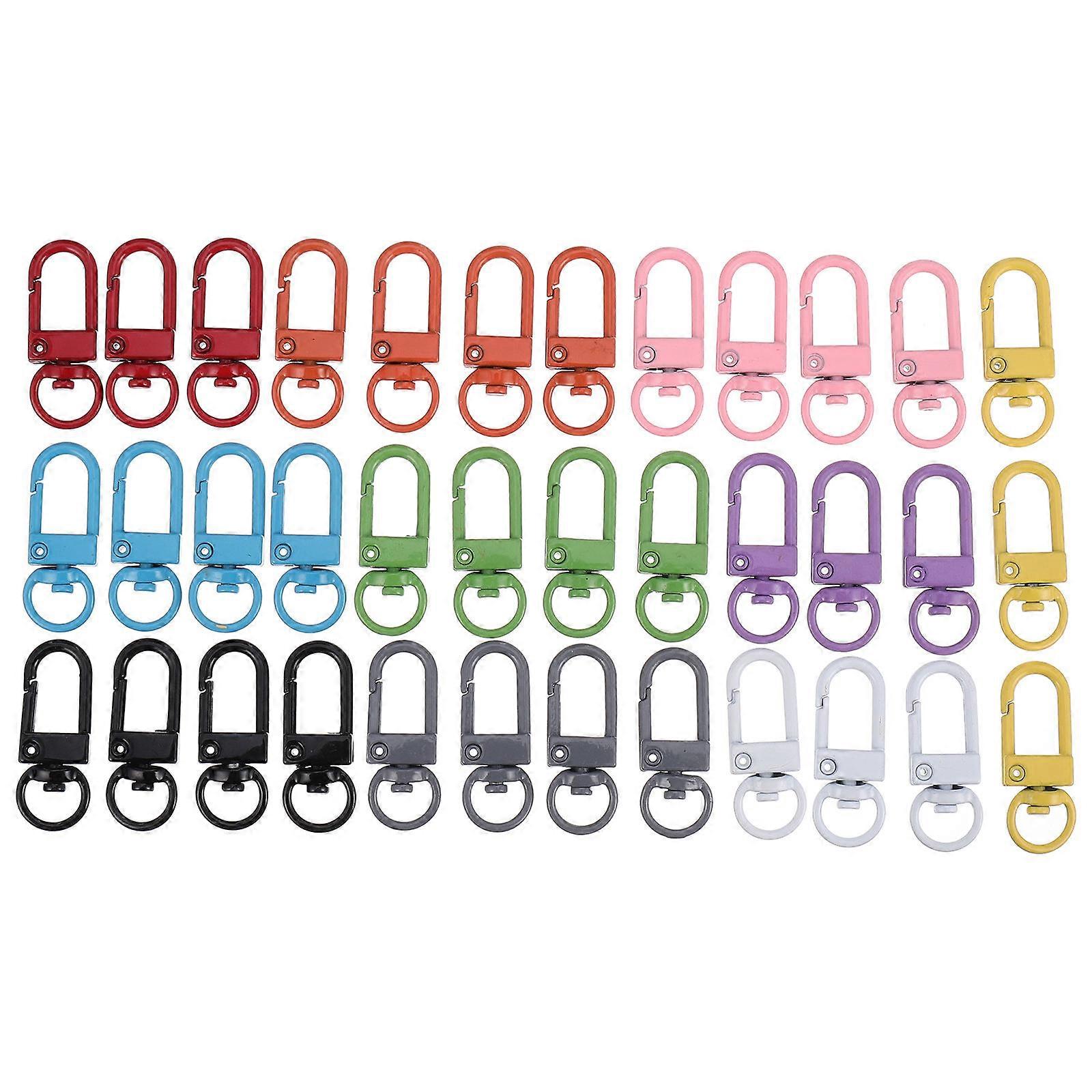 Metal Keychain Alloy Key Rings for Rotating Use 72Pcs Assorted Color