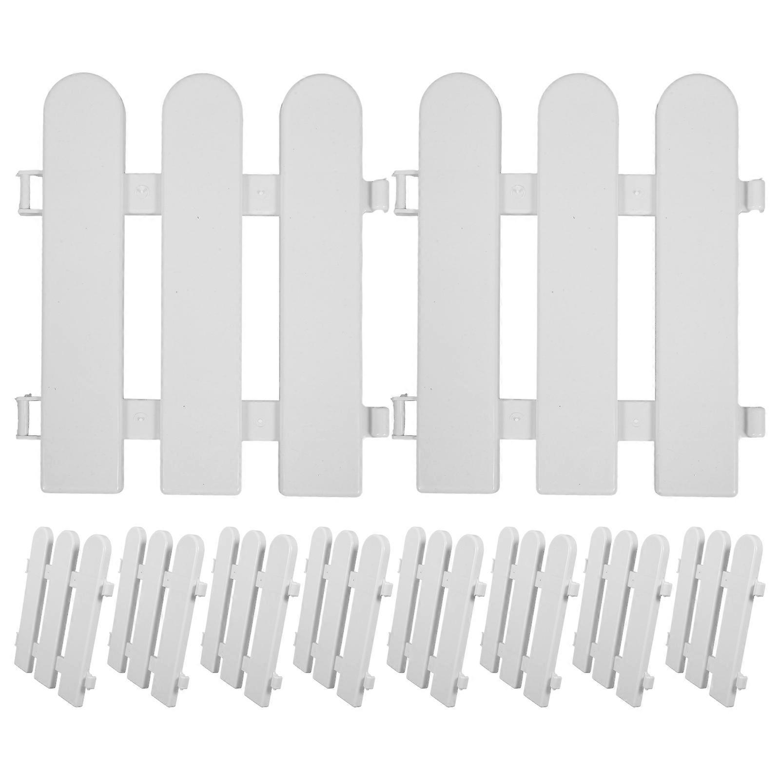 Plastic Fence Garden Fence for Decoration 20Pcs White Lawn Guardrail