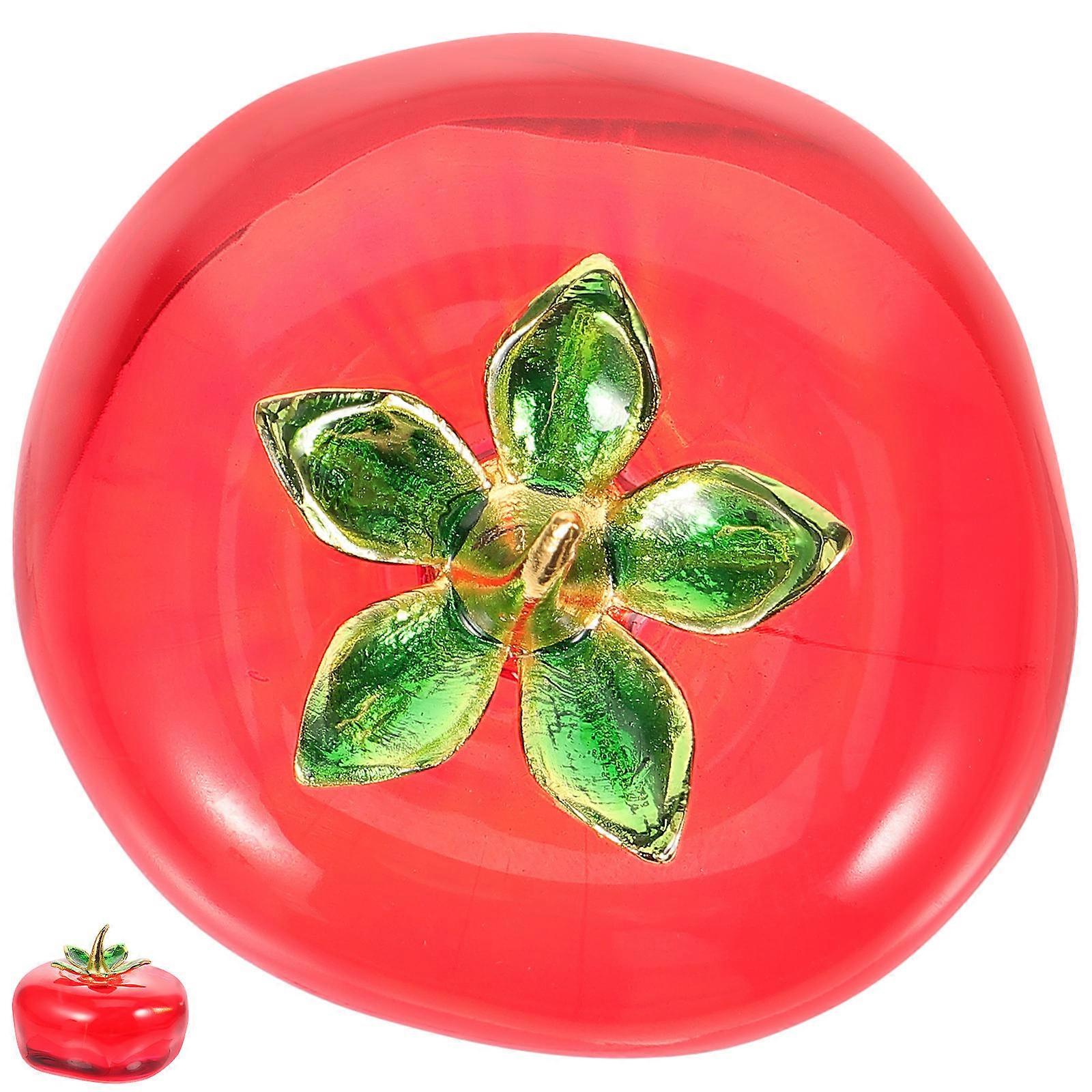 Crystal Desktop Decoration for Decor 4Pcs Red Fruit Table Ornament