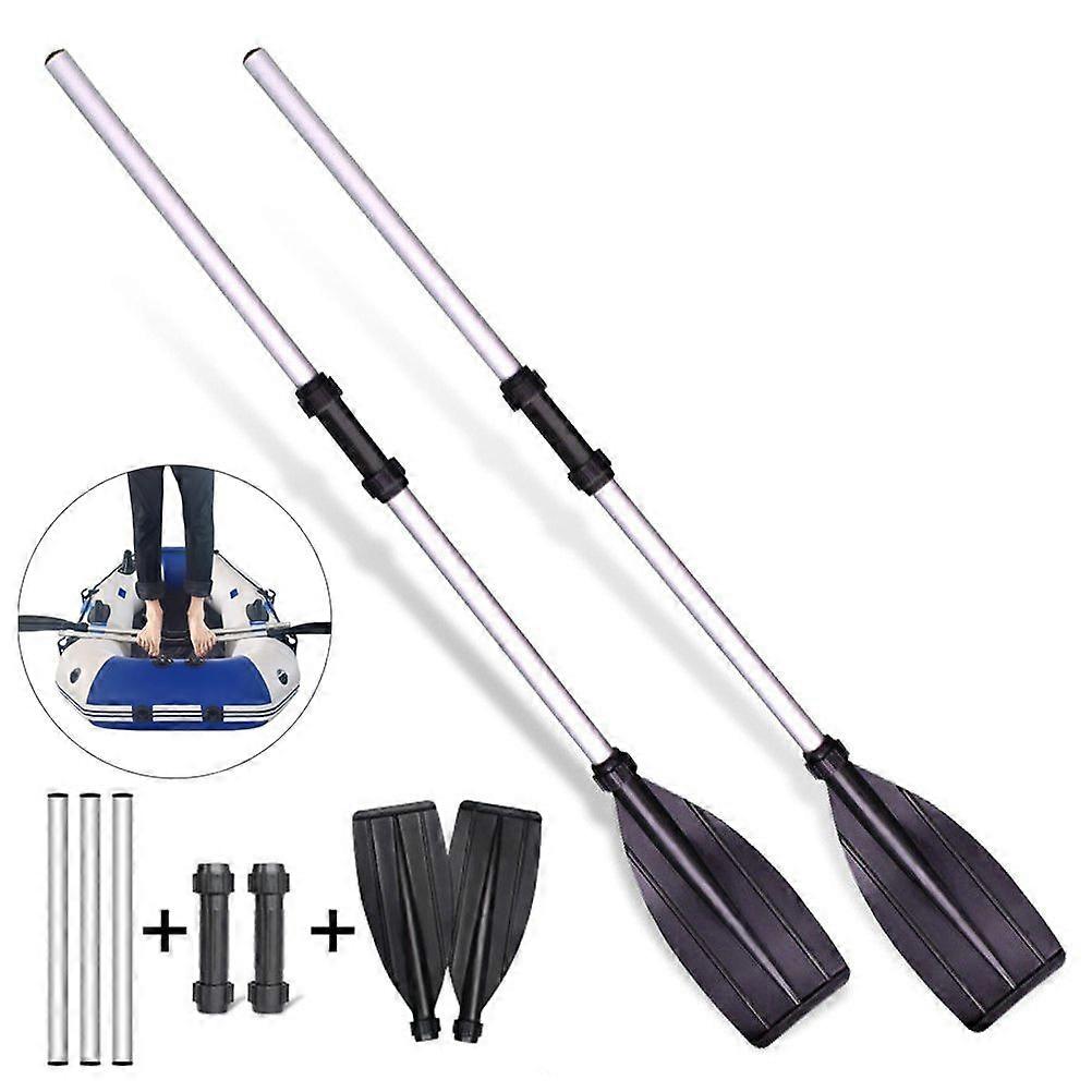 2 PCS Telescoping Paddle Aluminum Alloy Paddles Round Grip Boat Kayak Raft Detachable Paddle Mini Telescopic Paddle