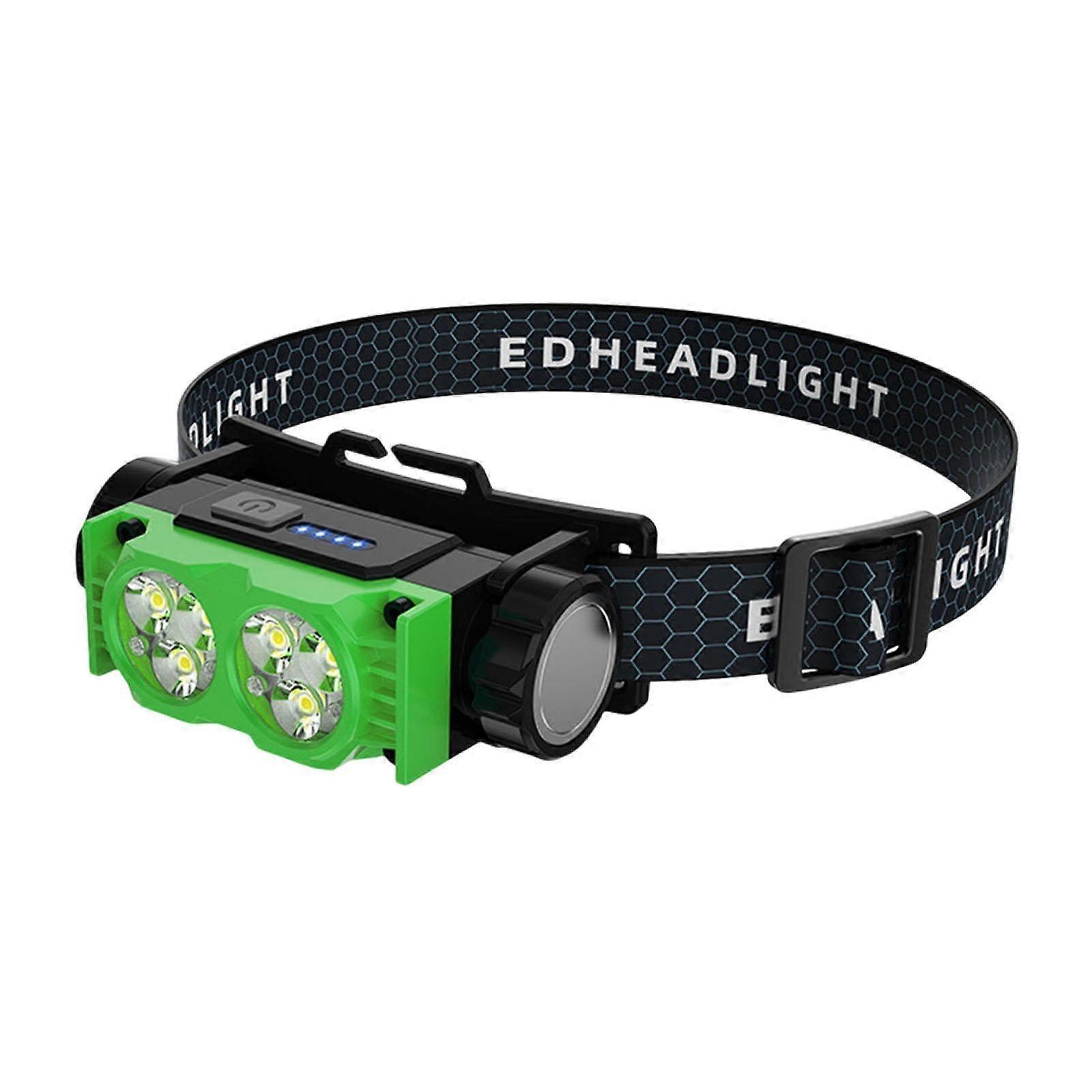 Mornei LED Lightweight Head Lamp Super Bright Adjustable Headband Green
