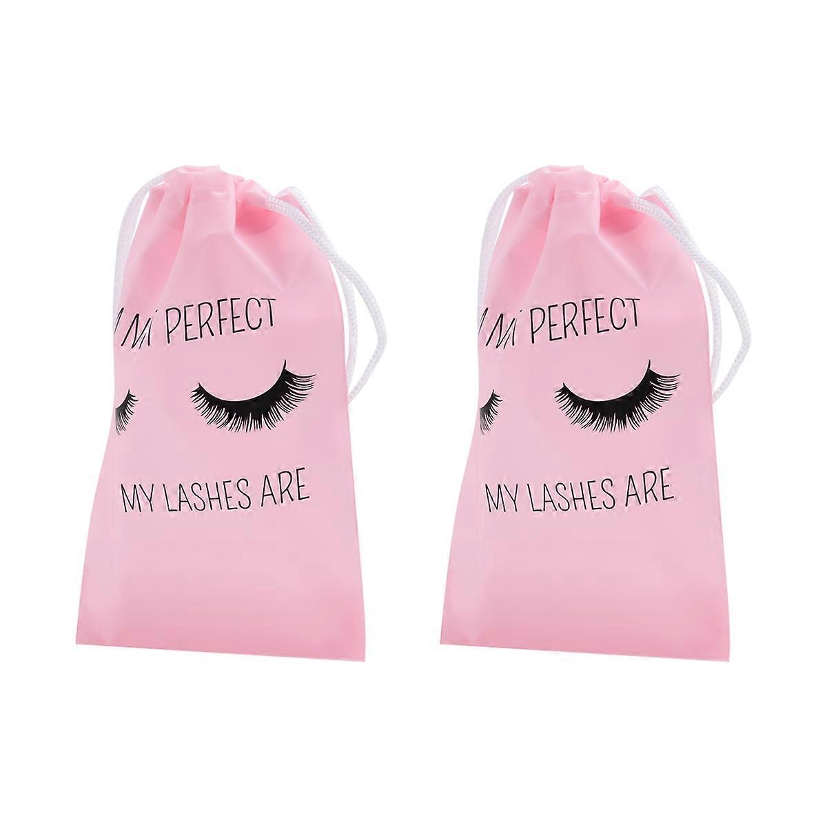 50Pcs Bags Plastic Makeup Bag with Black Drawstring