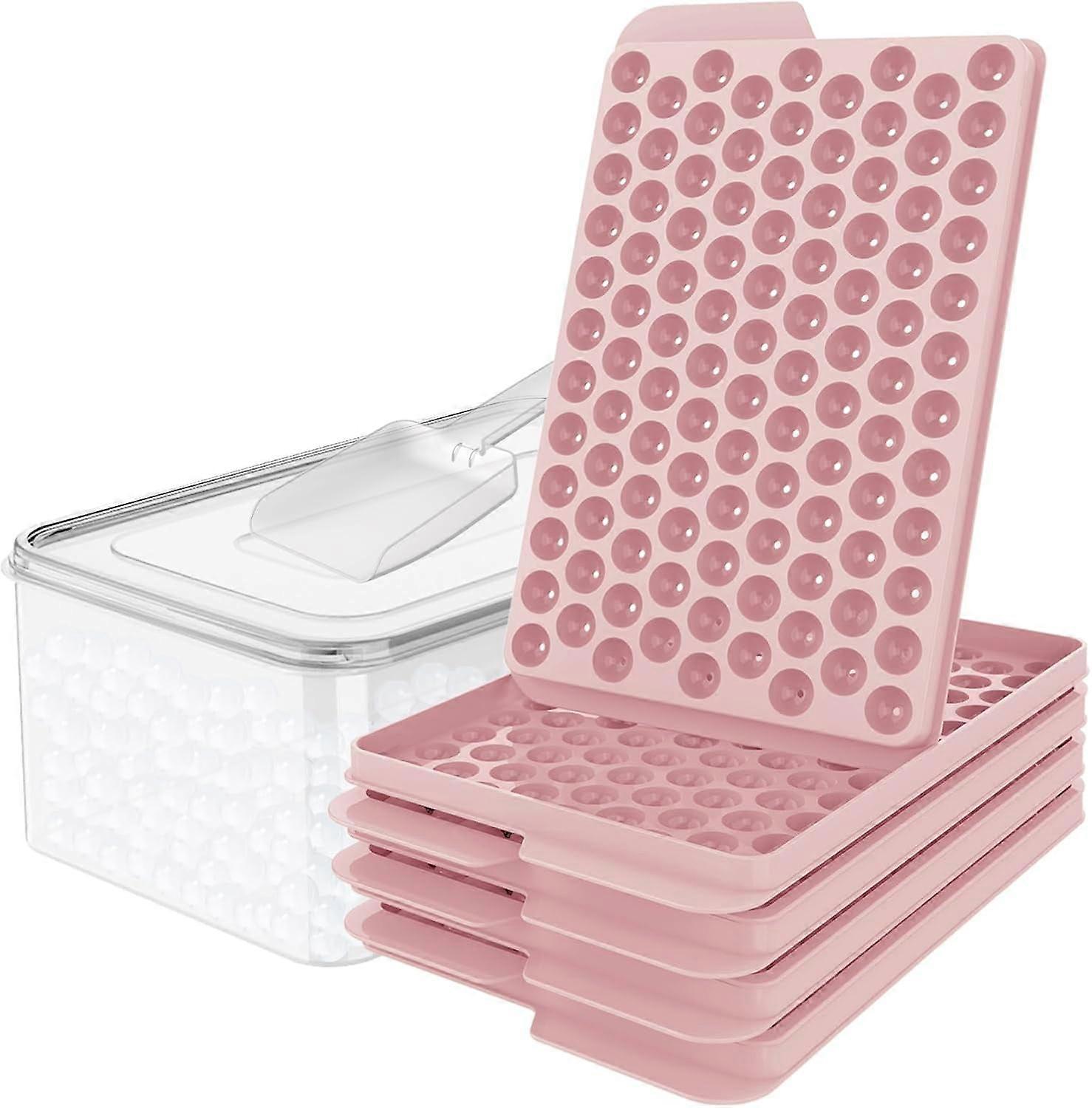 Mini Ice Cube Trays,104x3PCS Small Ice Cube Tray Crushed Ice Tray for Chilled Drinks Coffee Juice(3Pack Blue Ice trays & Ice Bin & Ice Scoop)
