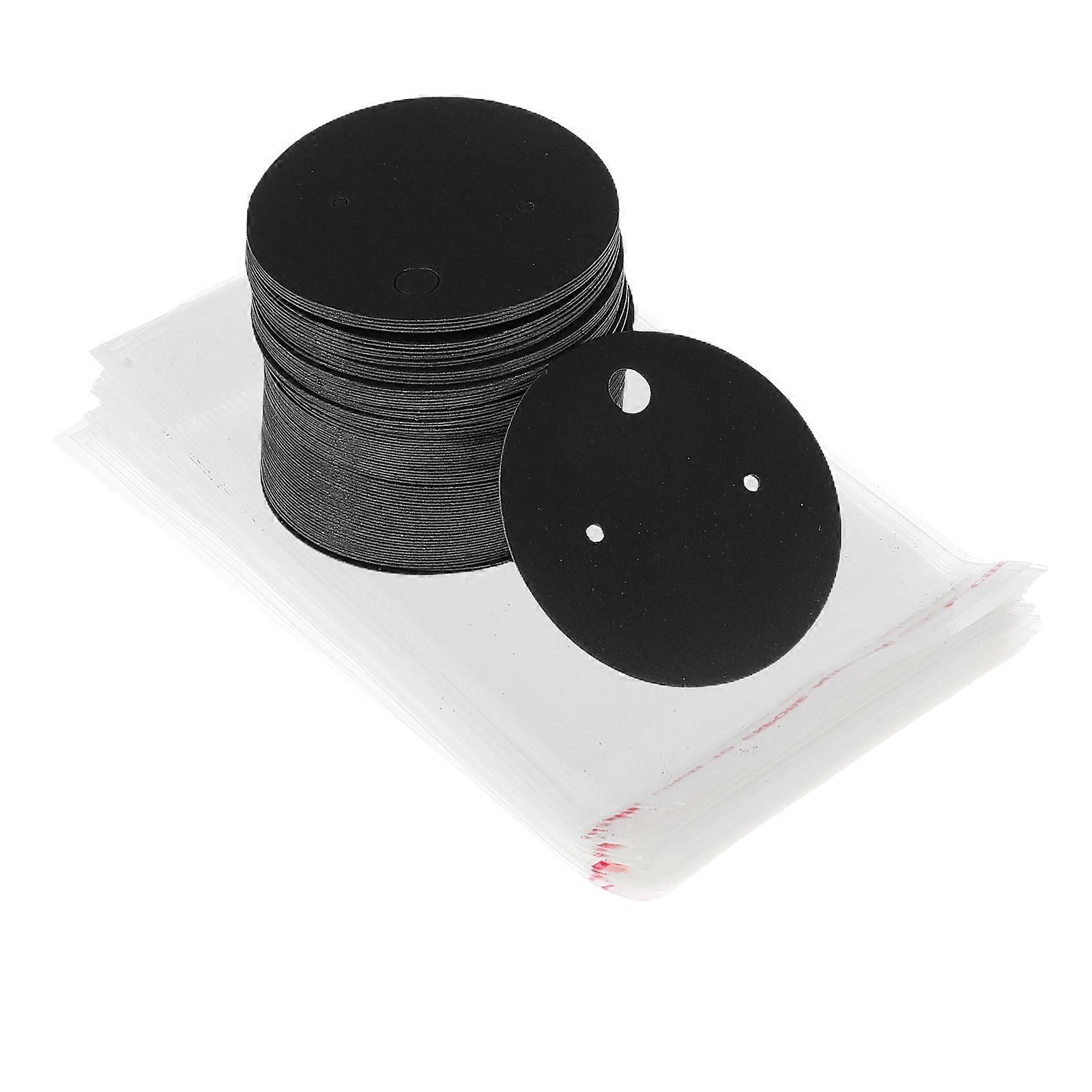 Round Black Earring Holder Cards for Display Paper Material 400Pcs