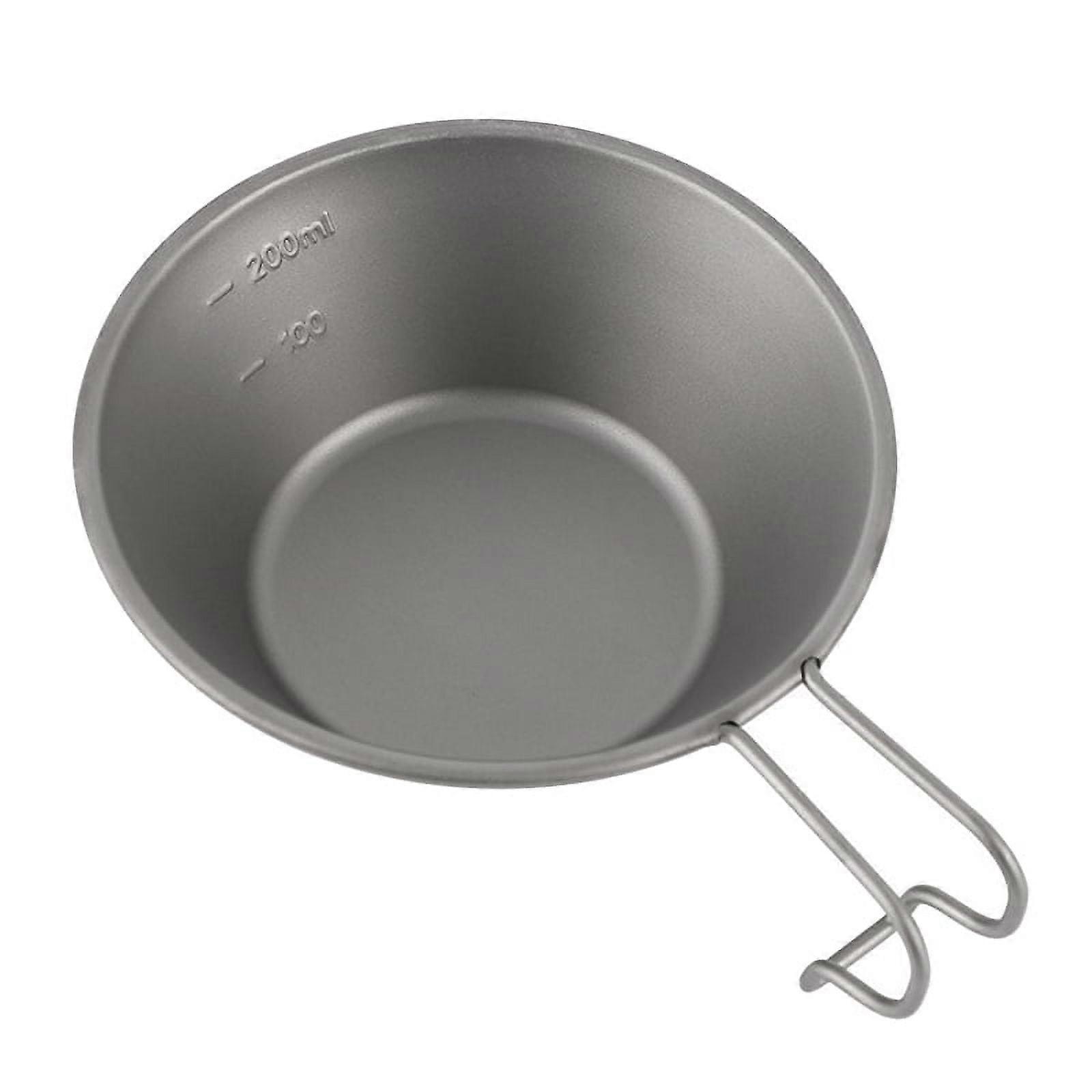 Titanium Bowl with Handle Cookware Portable Bowl Tableware for Camping Hiking Backpacking Picnic
