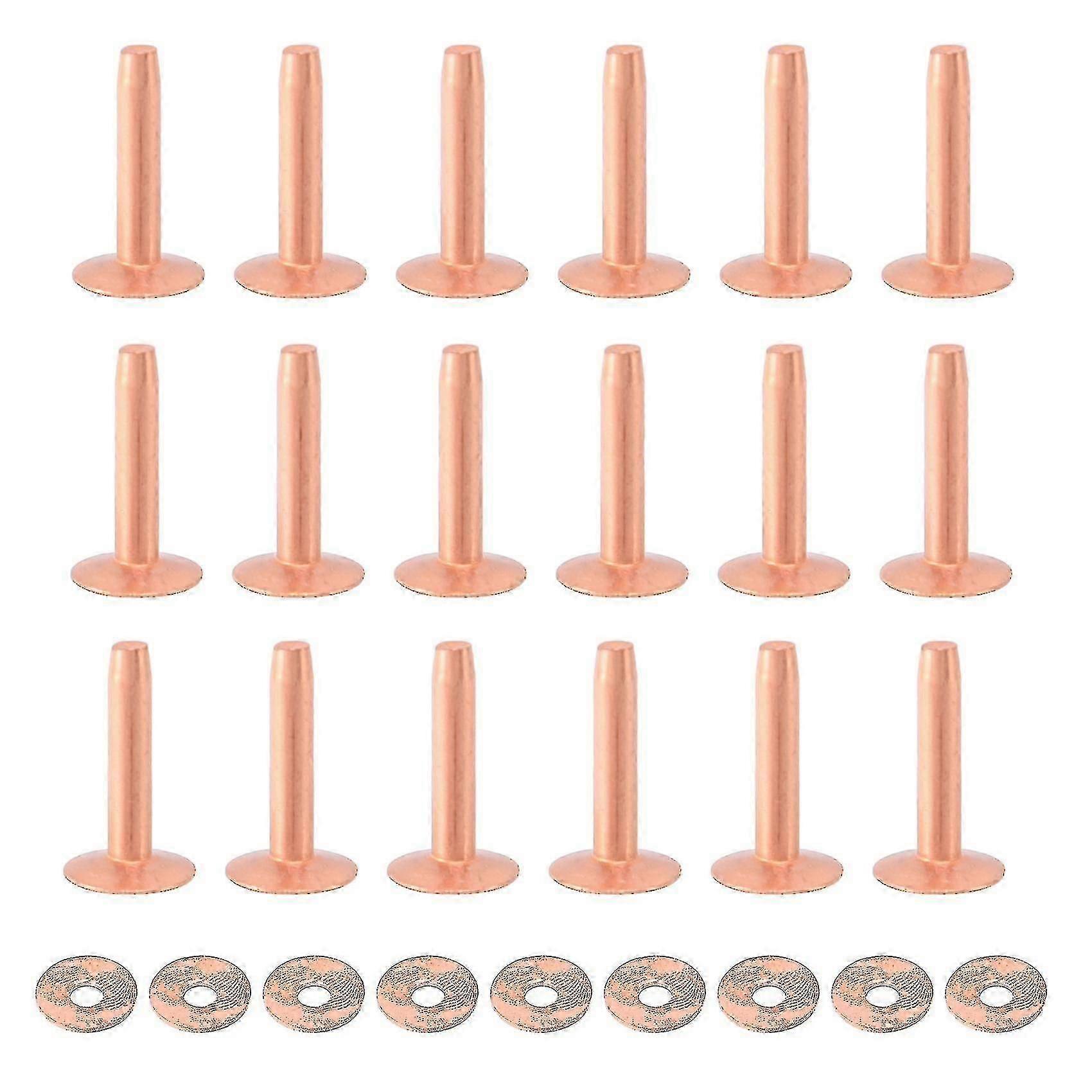 100 Sets Copper Rivets And Burrs Washers Leather Copper Rivet Fastener For Wallets Collars Leather