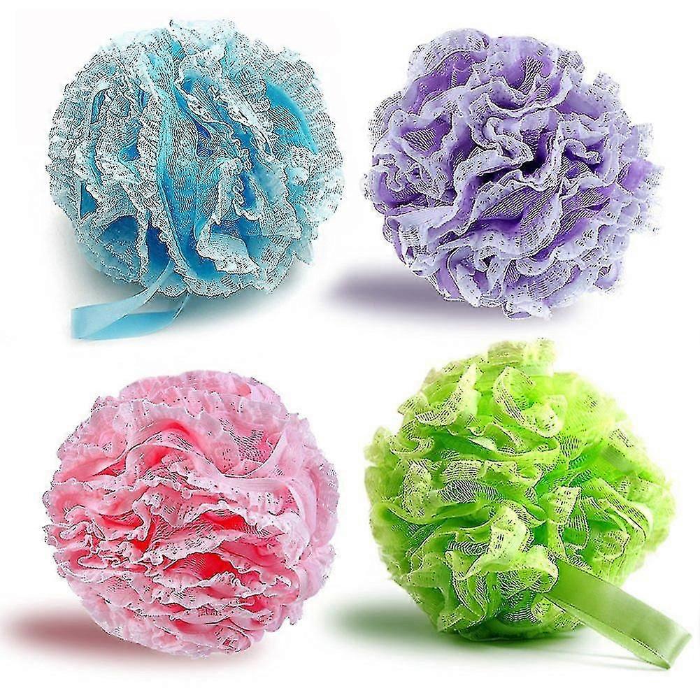 Soft Body Bath Sponge Shower Sponge Soap Sponge Puff 4-pack