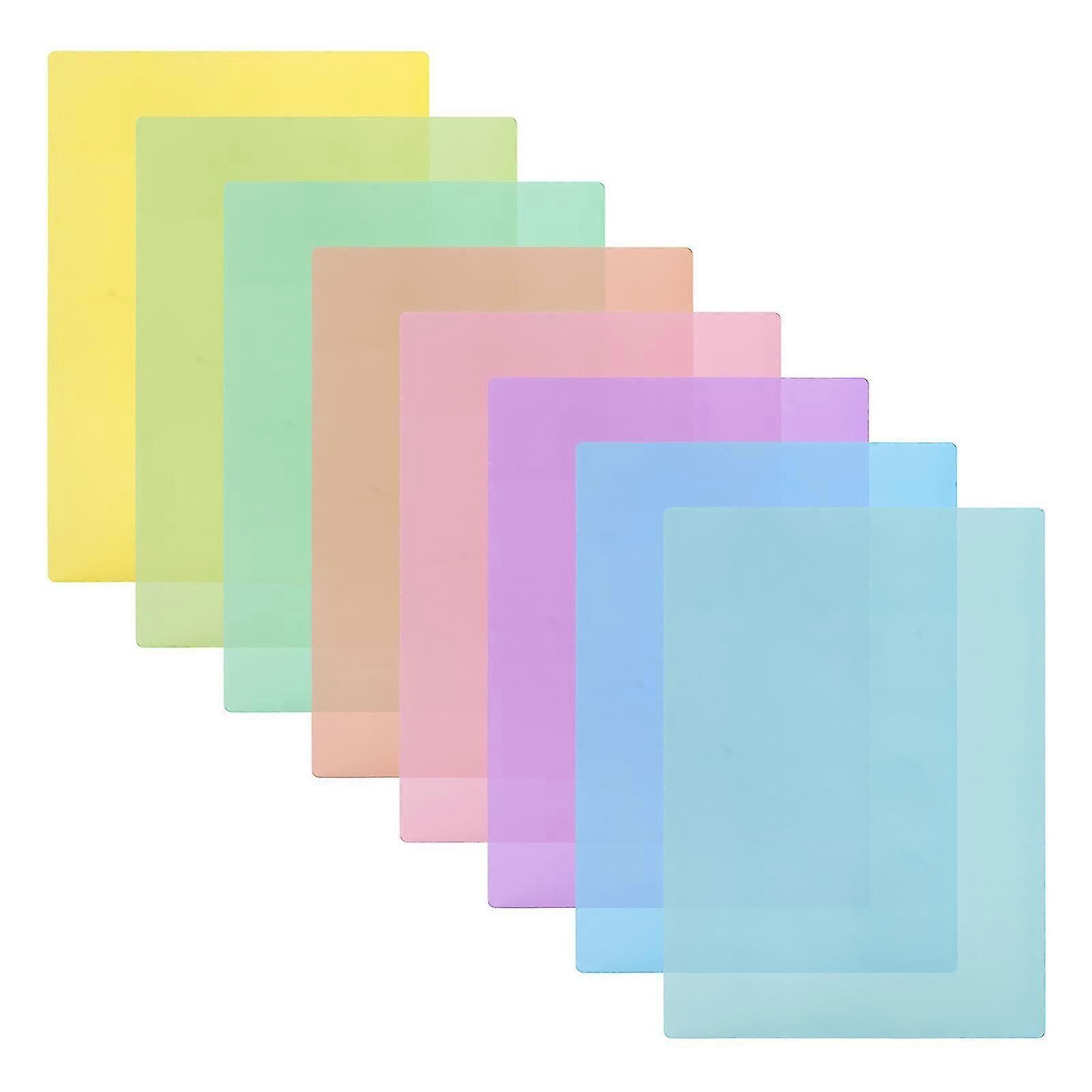 8pcs A4 Dyslexia Overlay Bookmark Colored Sheet Guide Highlight Reading Strips