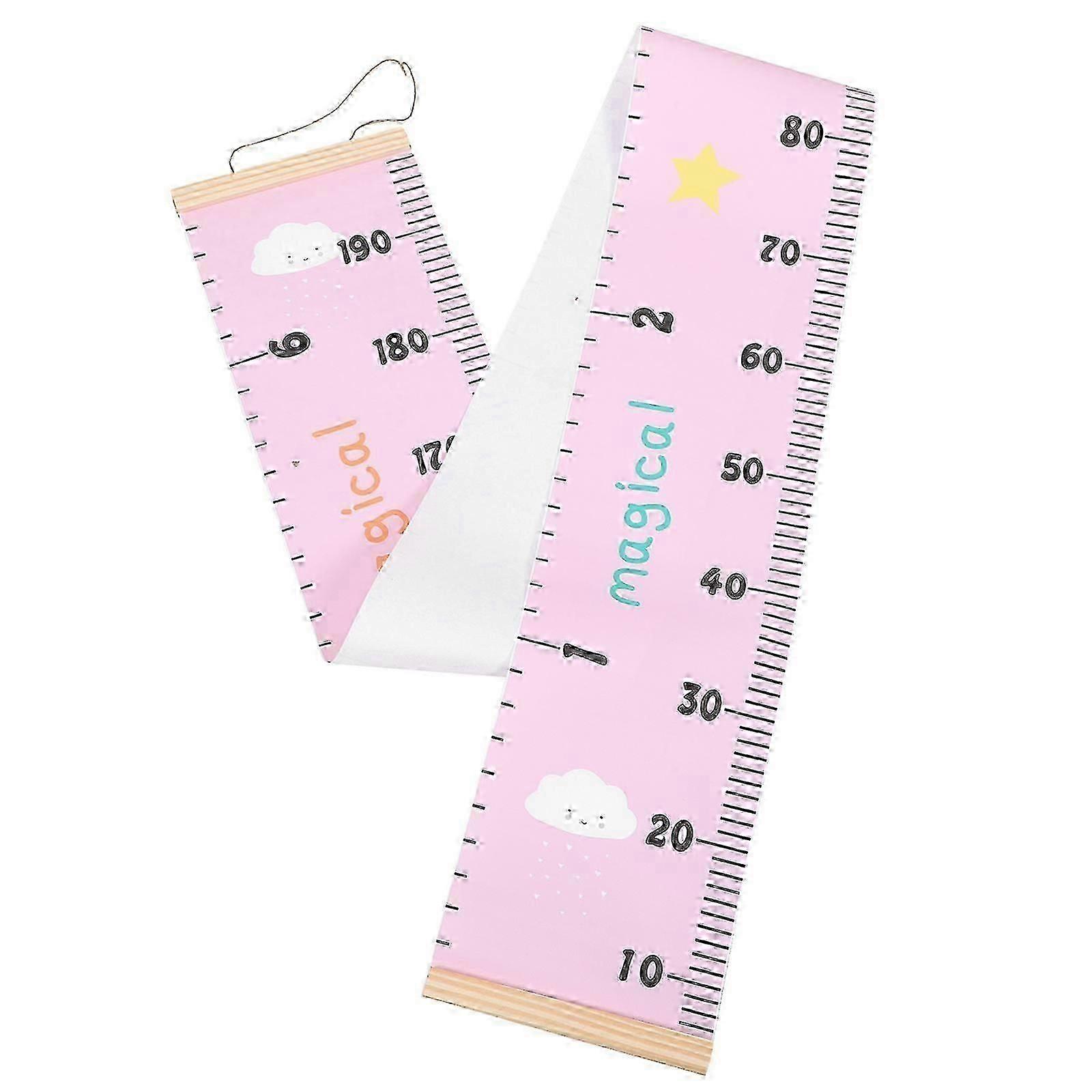 Childrens Height Record Ruler Height Chart for Child Nursery Height Charts Modern Style Home Decoration 200x2cm Pink Polyester 1Pack