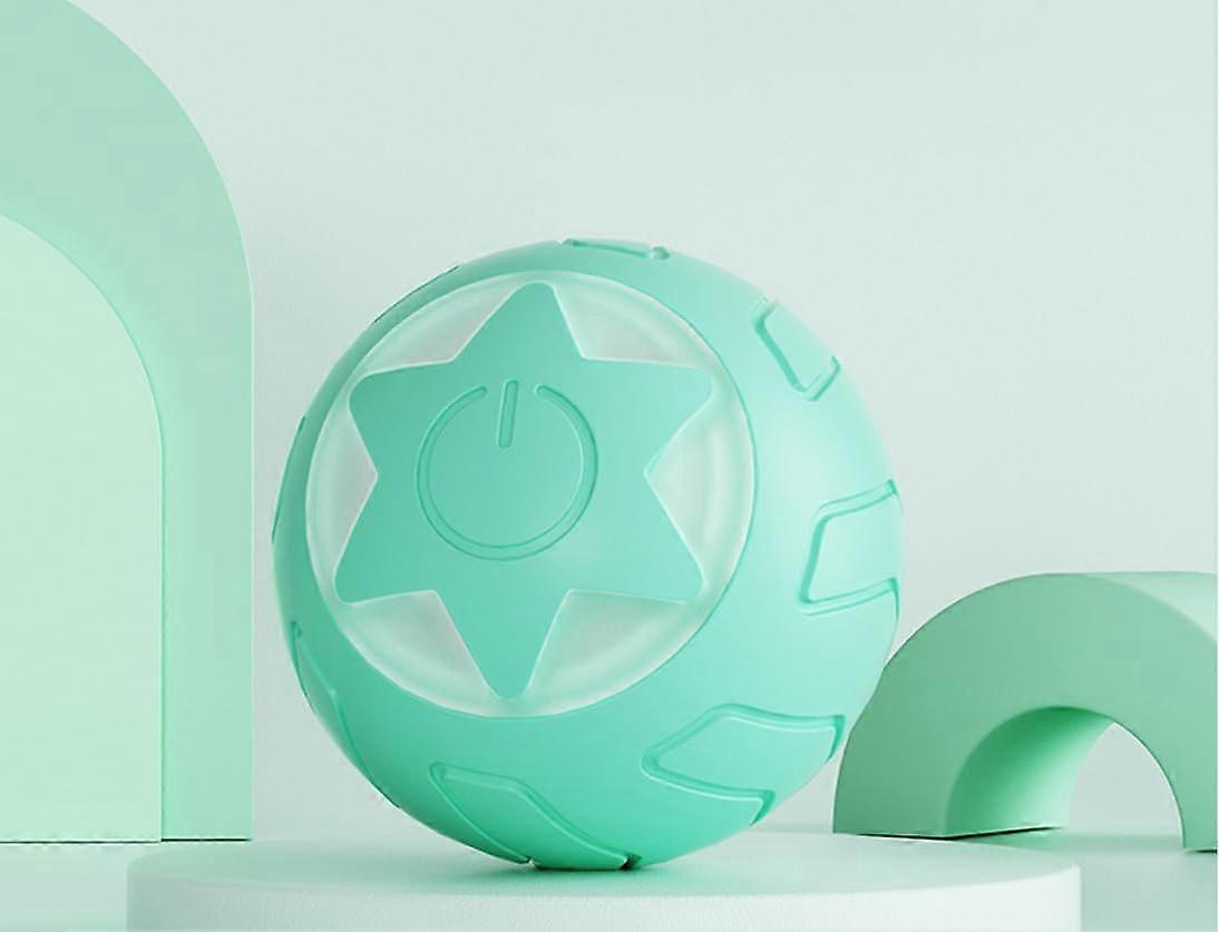 Cat Ball Toy Set Automatic Rolling LED Ball Rechargeable Lime Color Tracker