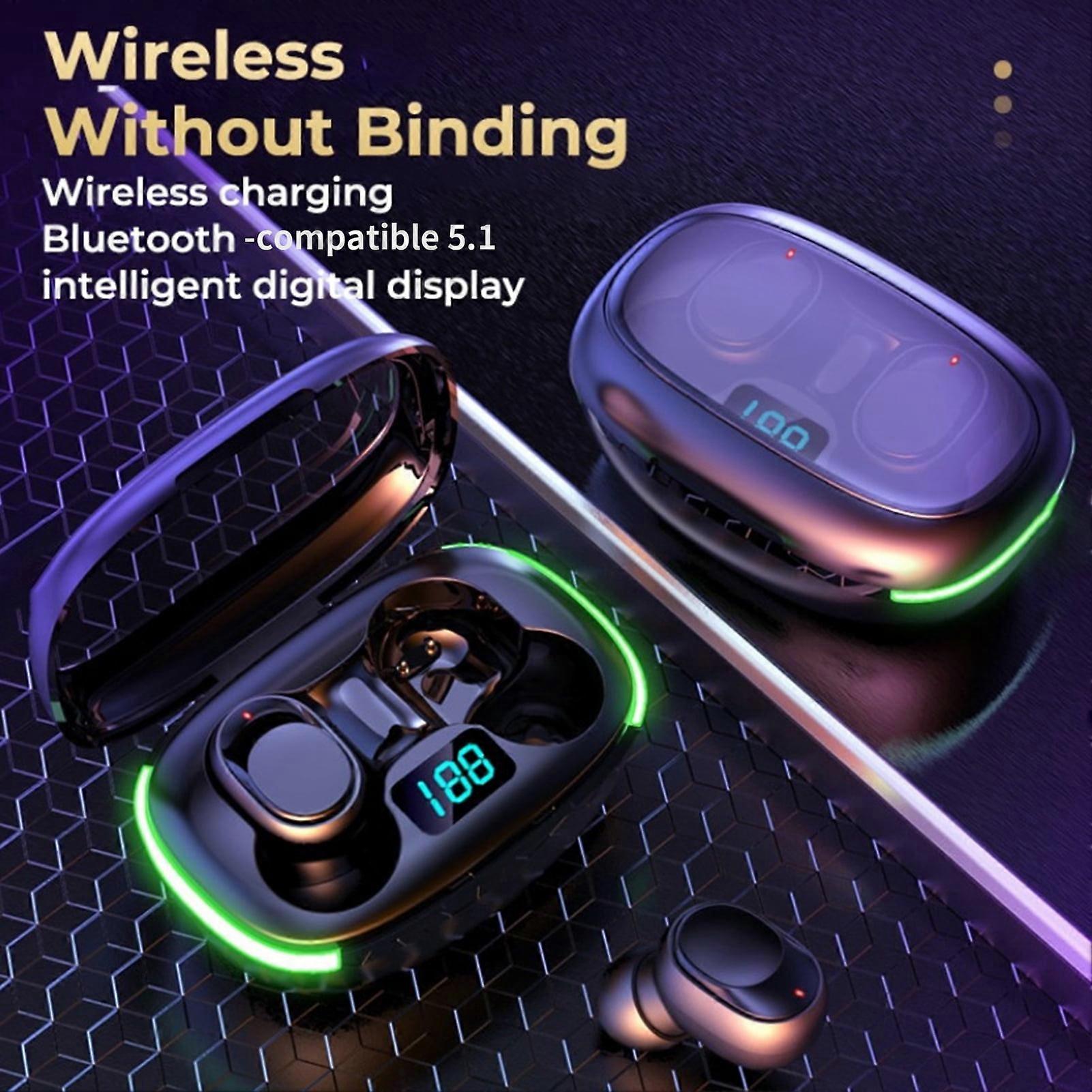 SUSUchens 1 Pair Y60/Y70/Y80 Wireless Earbuds with LED Power Display, Noise Reduction, Stereo Sound, Wireless Charging, Breathing Light, Deep Bass,
