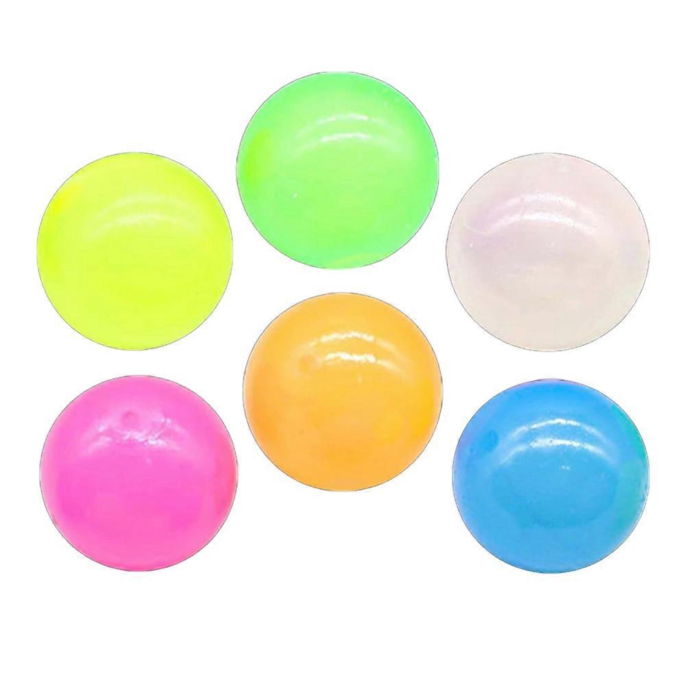 Glow Ball Sticky Balls for Stress Relief 6Pcs Glow in The Dark Small Round Balls