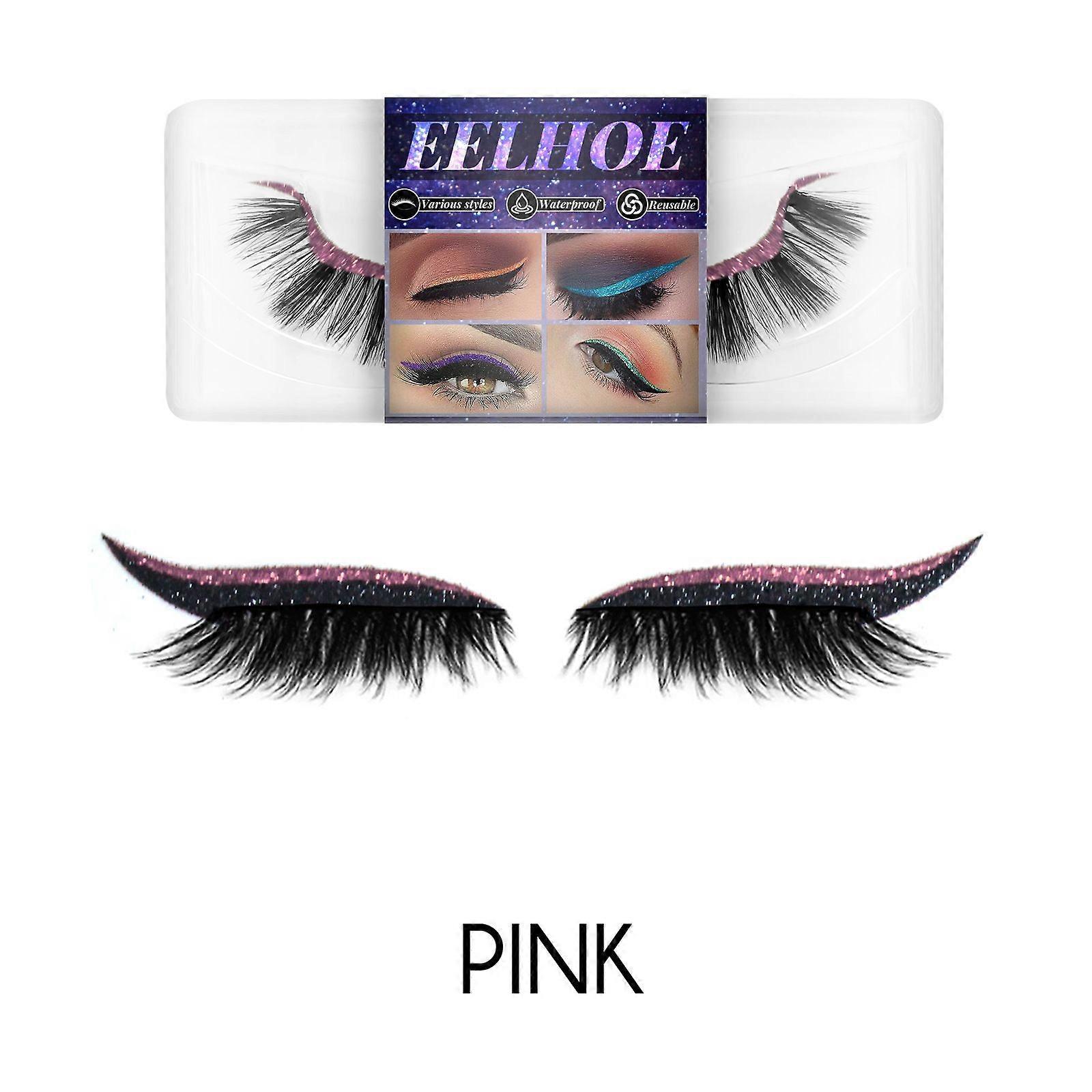 EELHOE Eyeliner And Eyelash Stickers, Self-Adhesive False Eyelashes With European And American 3d Eyelash Eyeshadow Eyeliner