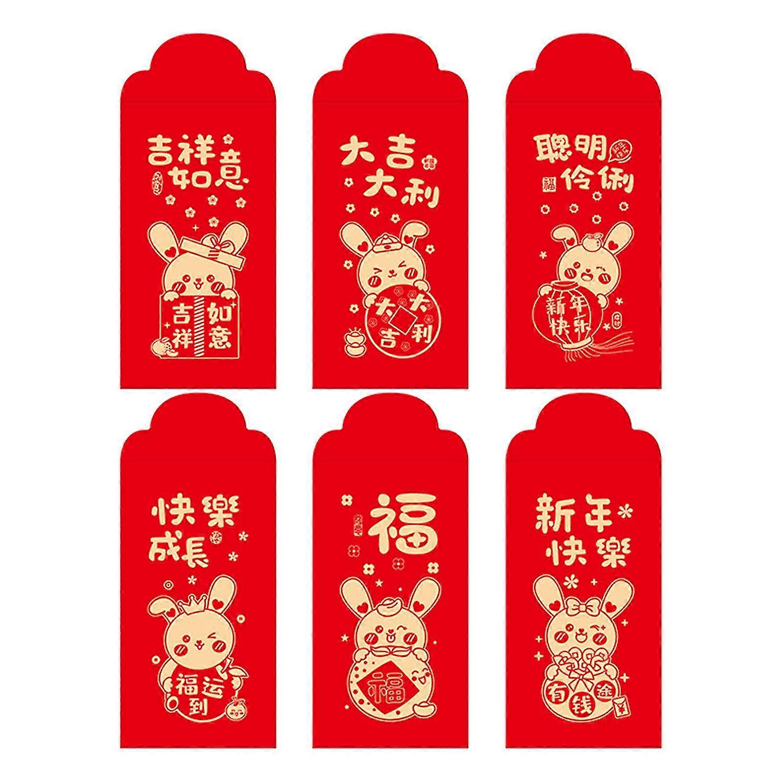 2023 Year Of The Rabbits Red Packet Thicken Chinese New Year Red Envelopes 3d Cartoon Luckies Money Packets