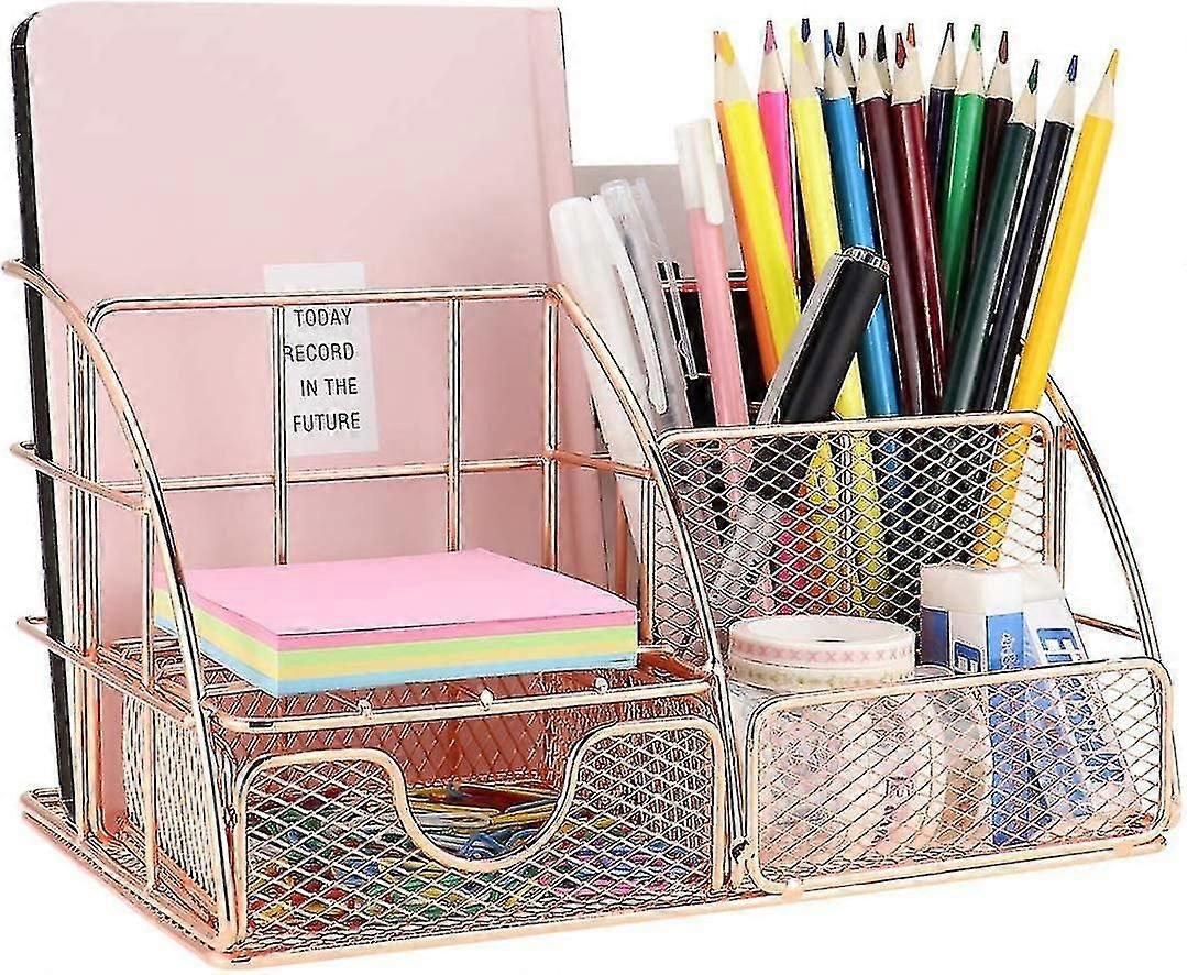 Desk Storage Box With Letter Tray Pen Holder