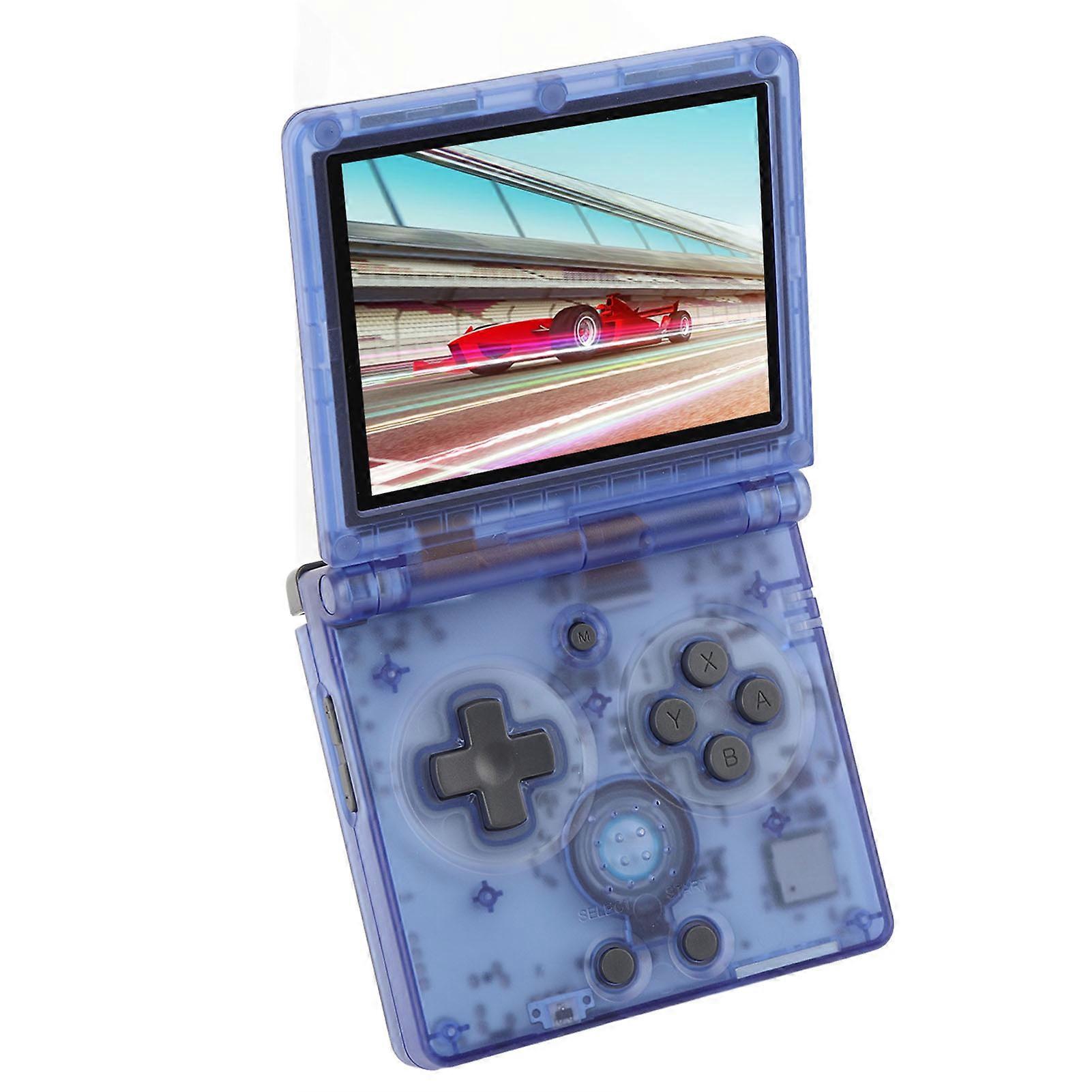 Clamshell Game Console RG35XXSP 2.4G 5G WiFi BT 3.5in IPS Display Retro Flip Handheld Gaming Console Blue 64GB 