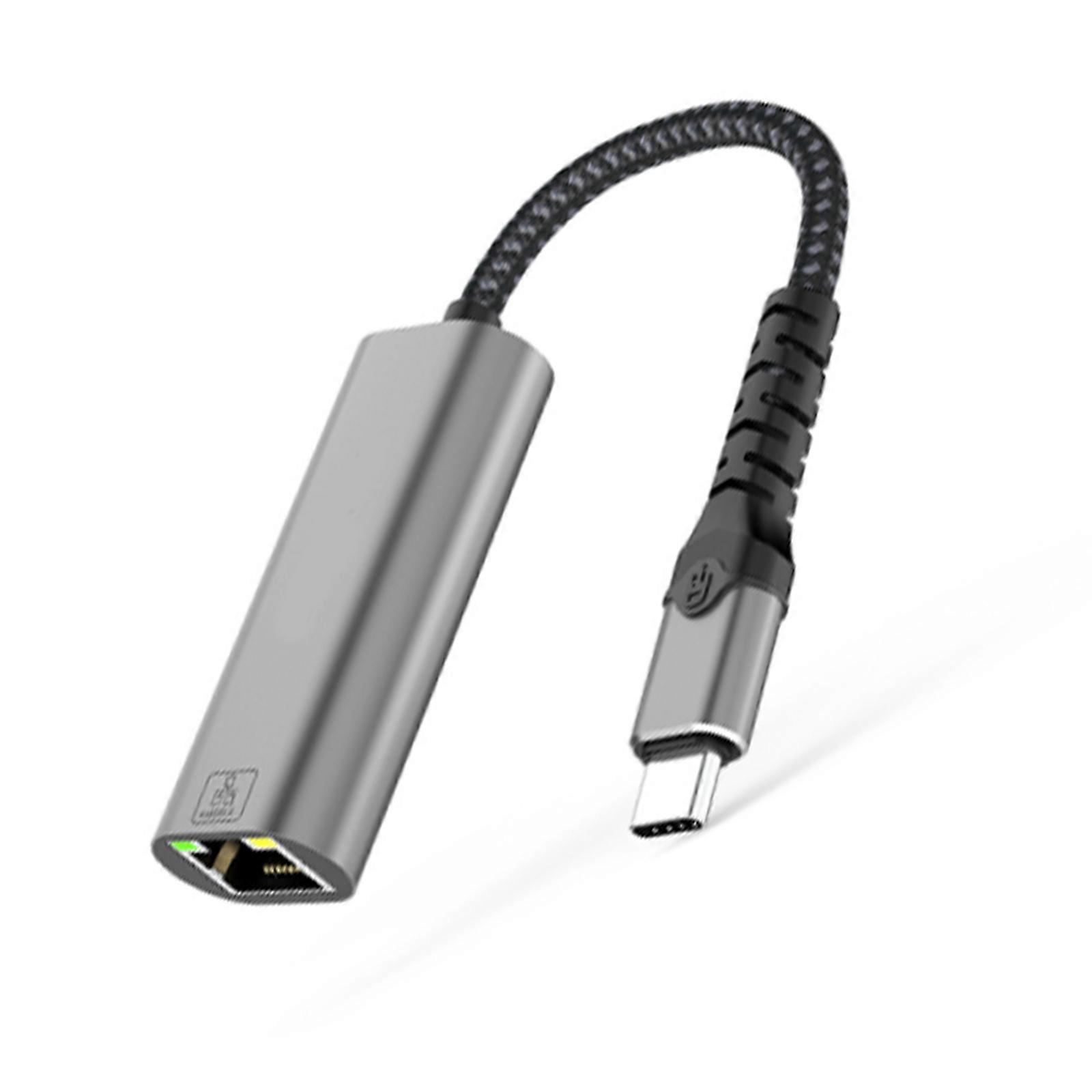 Aluminium-USB-Typ-C-Hubs auf RJ45 2,5-Gbit/s-Ethernet-Adapter-Konverter LAN-USB-Netzwerkadapter für Tablets, mehrfarbig