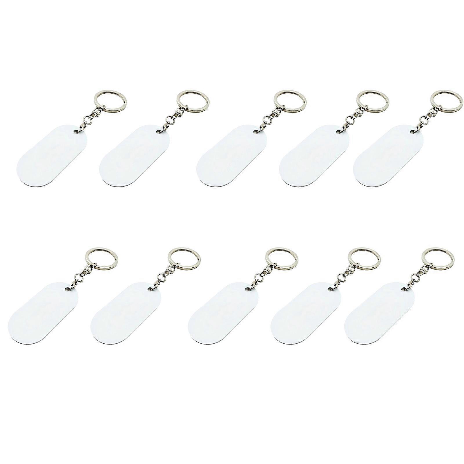 10 Reusable Metal Keychains with Blank Aluminum Surfaces for Heat Press Personalization Perfect for Daily Commute Multicolor