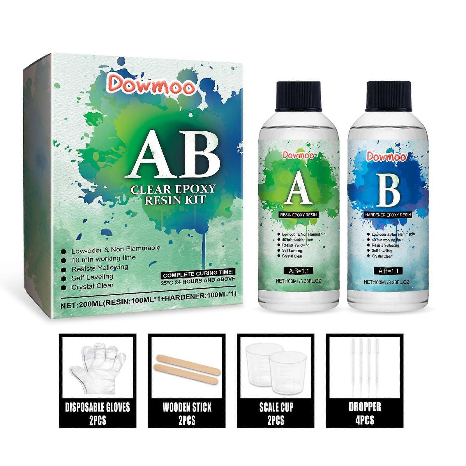 Dowmoo Epoxy Resin Set Handmade Crystal Glue Highly