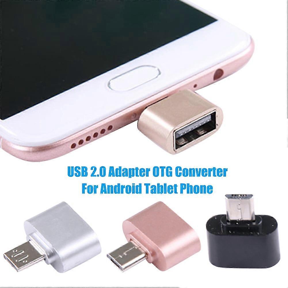 SUSUchens 2Pcs Micro USB to USB 2.0 OTG Converter Adapter for Android Tablet Mobile Phone Golden