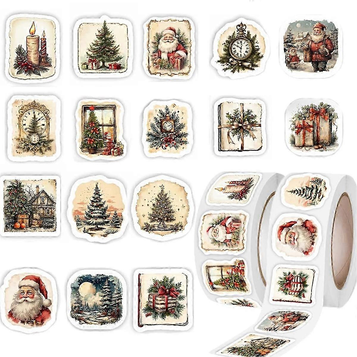 500 Christmas Roll Stickers, Christmas Stickers,for Christmas Party