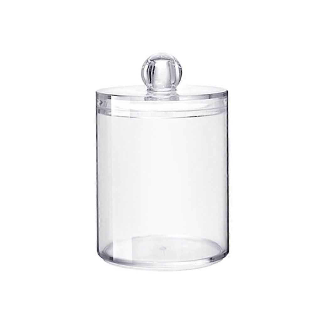 Cotton Swab Round Container with Lid, Multi-Purpose Organizer Storage Box for Bathroom, Bedroom, and Cosmetics