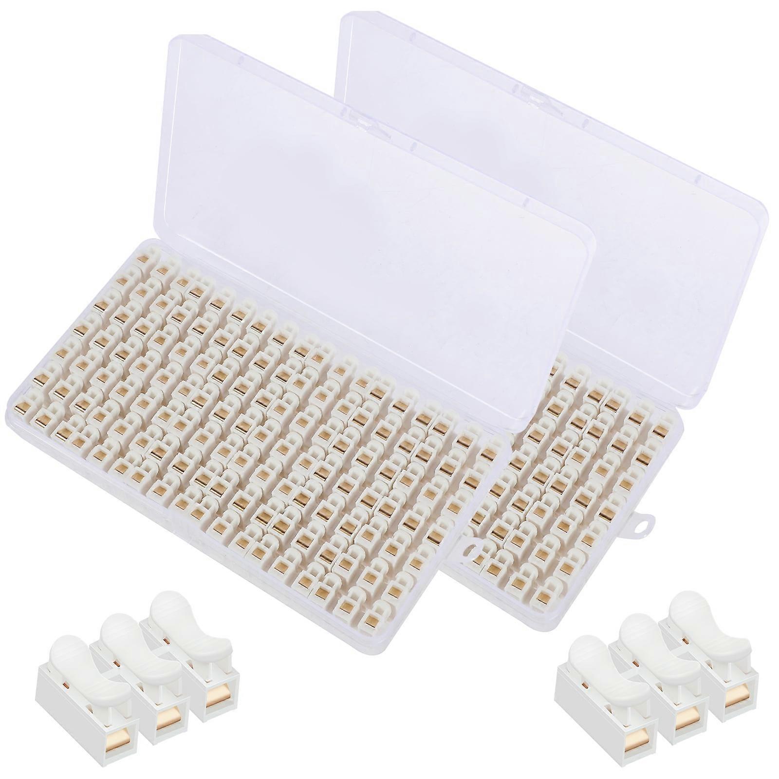 Grusce Wire Connectors, Spring Loaded Quick Connectors for PVC with Copper Plate Guides, Tough Terminals, Easy to Use, Compatible with Cables