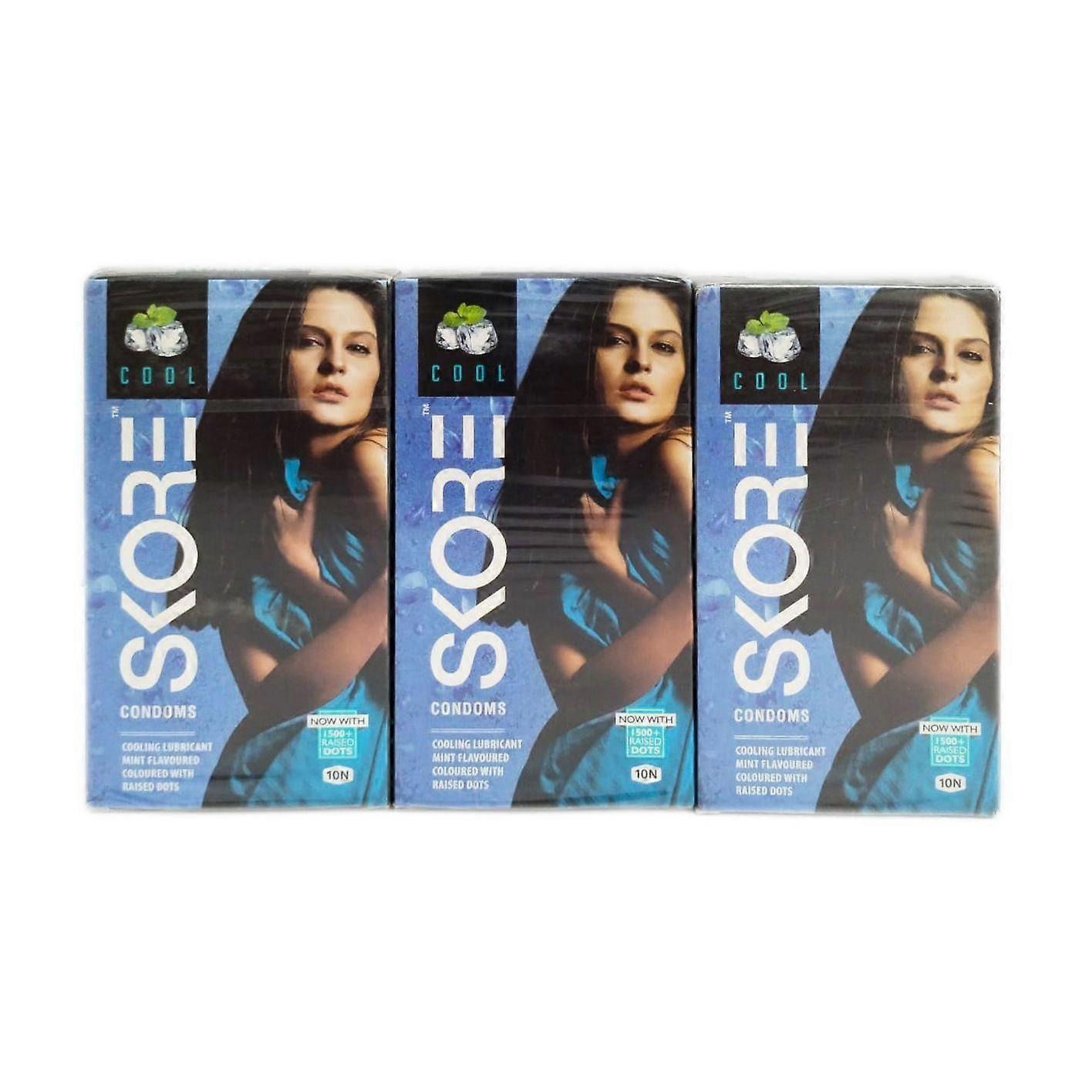 Spot condom set with cooling effect (3 x 10 pcs), Cool Сondoms Set, Skore
