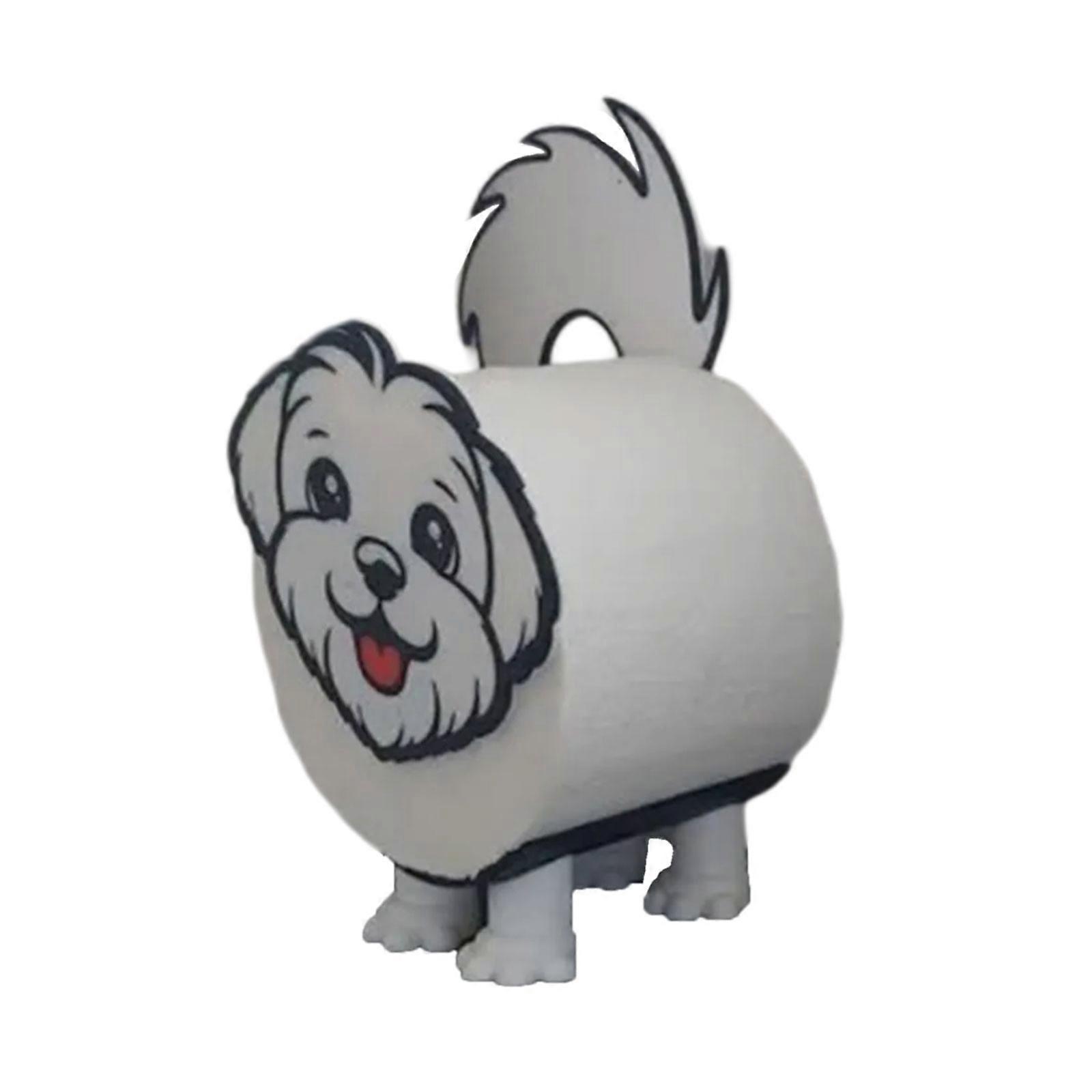 Whimsical Dog  Toilet Paper Stand For Bathrooms Featuring 3D Printed Detailing Multicolor
