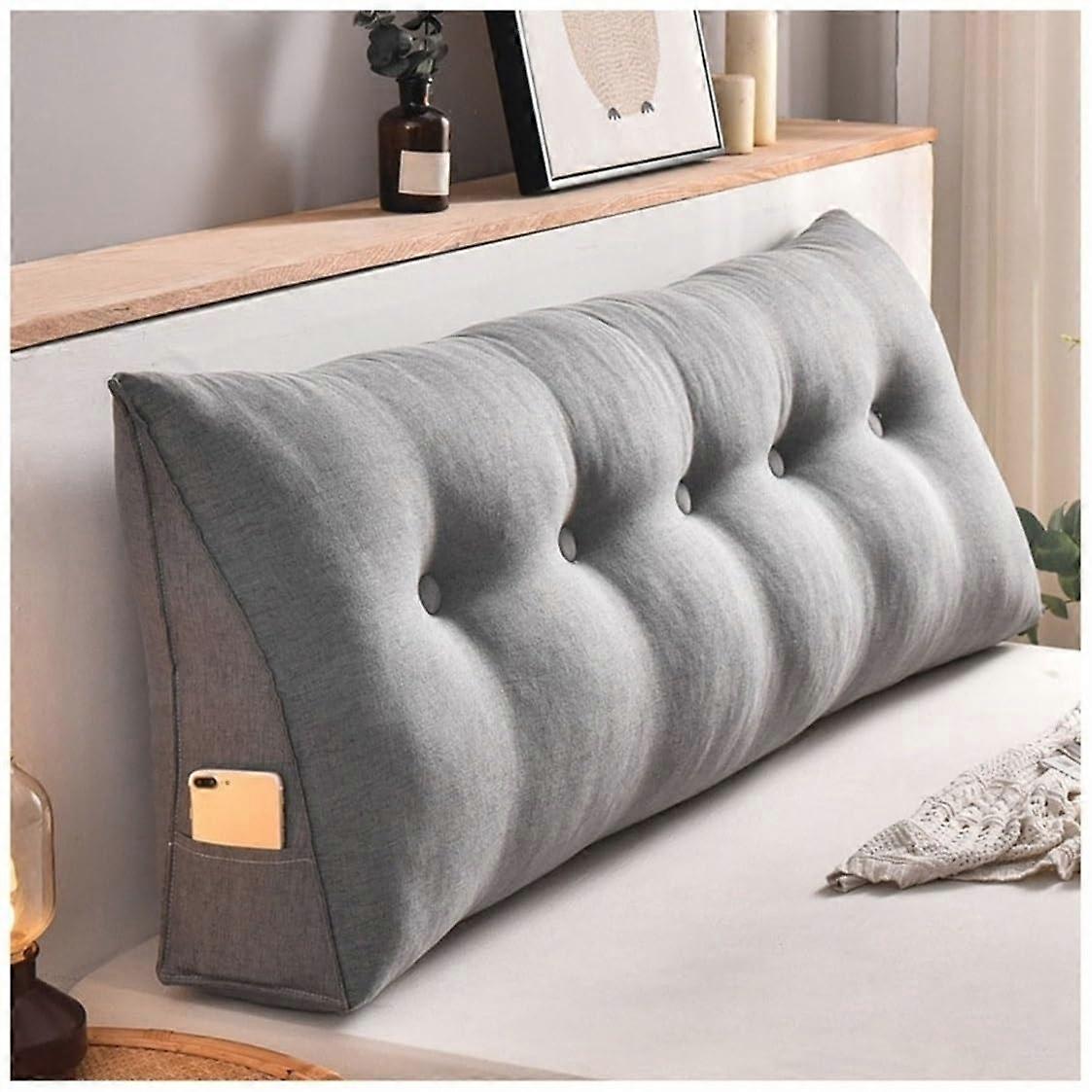 Triangular Reading Pillow 150cm Large Bed Wedge Cushion with Washable Cover for Back Support – Black Coffee