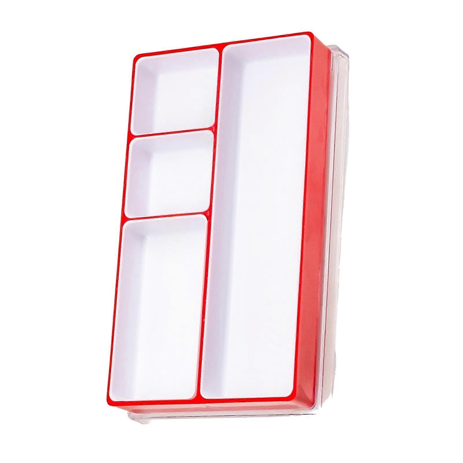 Portable Plastic Watch Repair Set Organizers Clear Compartment Box for Parts Sorting  Red