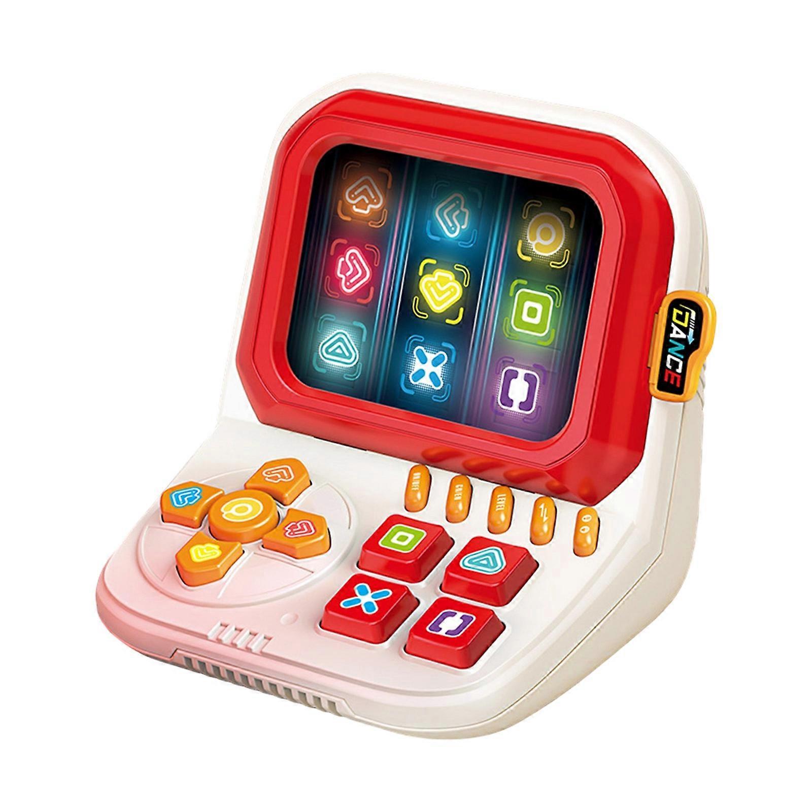 Finger Dance Game Musical Machine Toy Fingertip Challenge Games Board with Flashing Light For Kids Reaction Training  Red