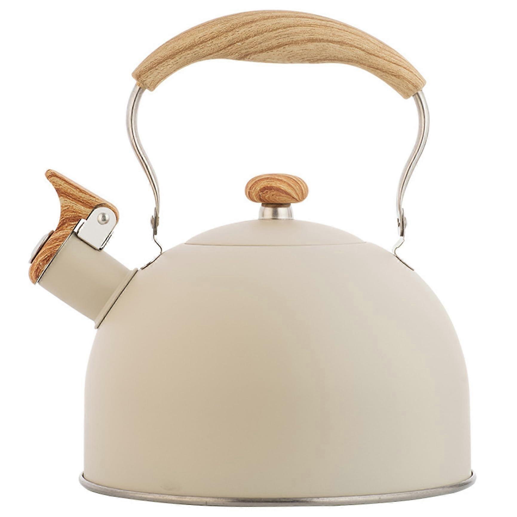 Whistling Tea Kettle 2.1Qt Stainless Steel with Folding Handle for Induction and Gas Stovetops