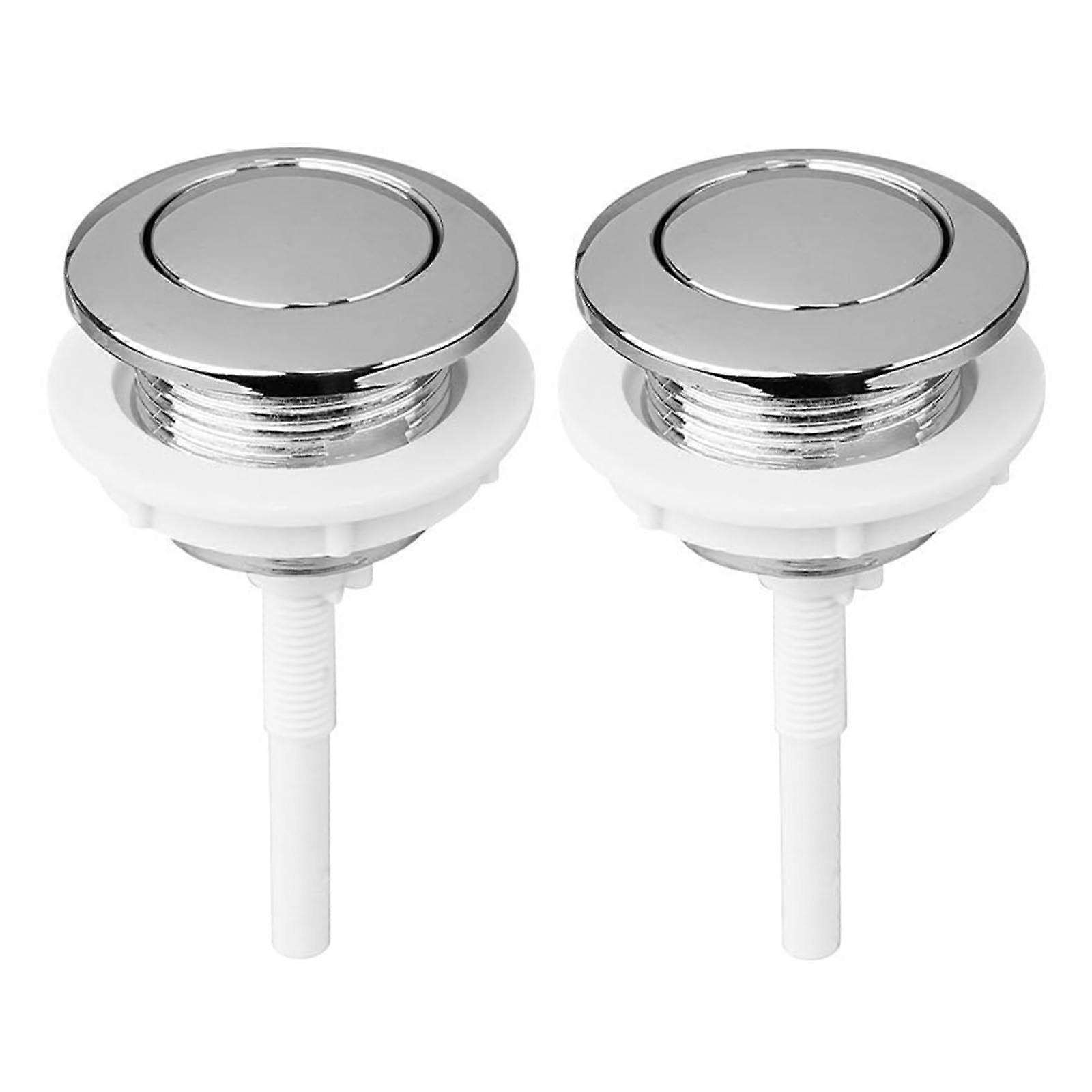Toilet Flush Buttons 38mm Single Flush Chrome ABS Push Button Kit Replacement 2Pack Fits Cisterns Durable RustResistant Easy Install