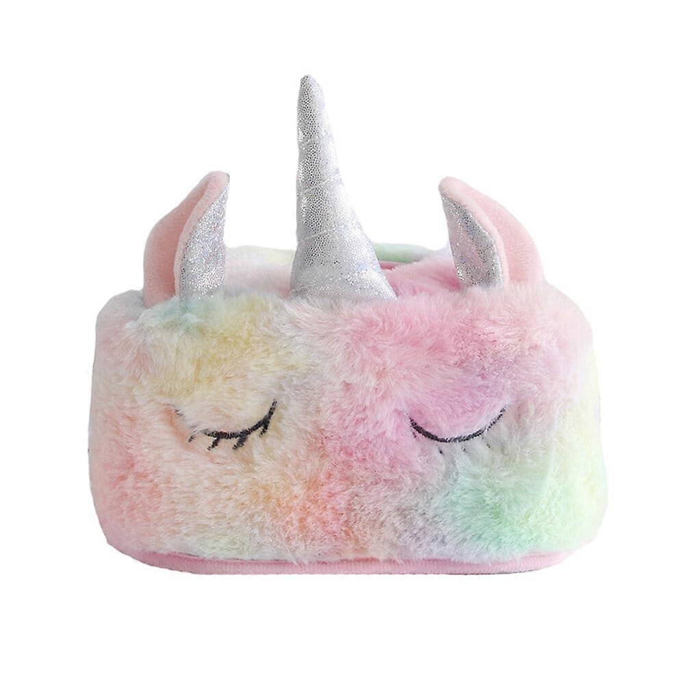 Haust 1PC Square Unicorn Plush Tissue Box Paper Holder Tissue Container for Home Hotel Restaurant