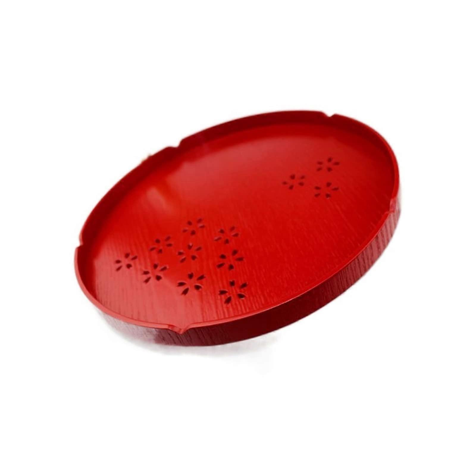 Round Wooden Serving Tray for Fruit, Cake, Bread, Snacks and Tea – Dining Table Platter (Color 1)