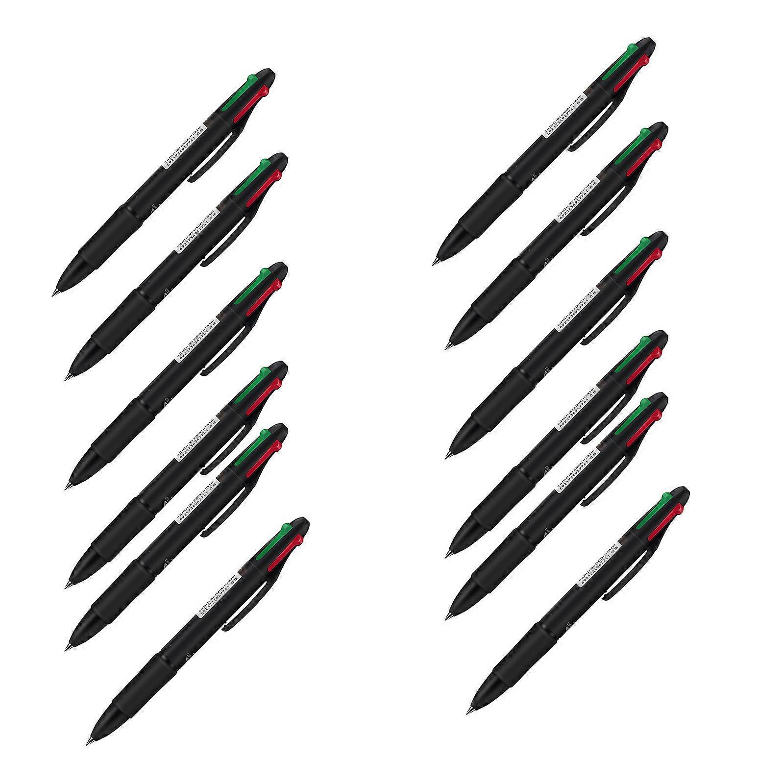 12Pcs Retractable Multicolor Pen 4-Color-in-1 Ballpoint Pen Multicolor Ballpoint Pen for Color Coding Writing Noting Multicolor