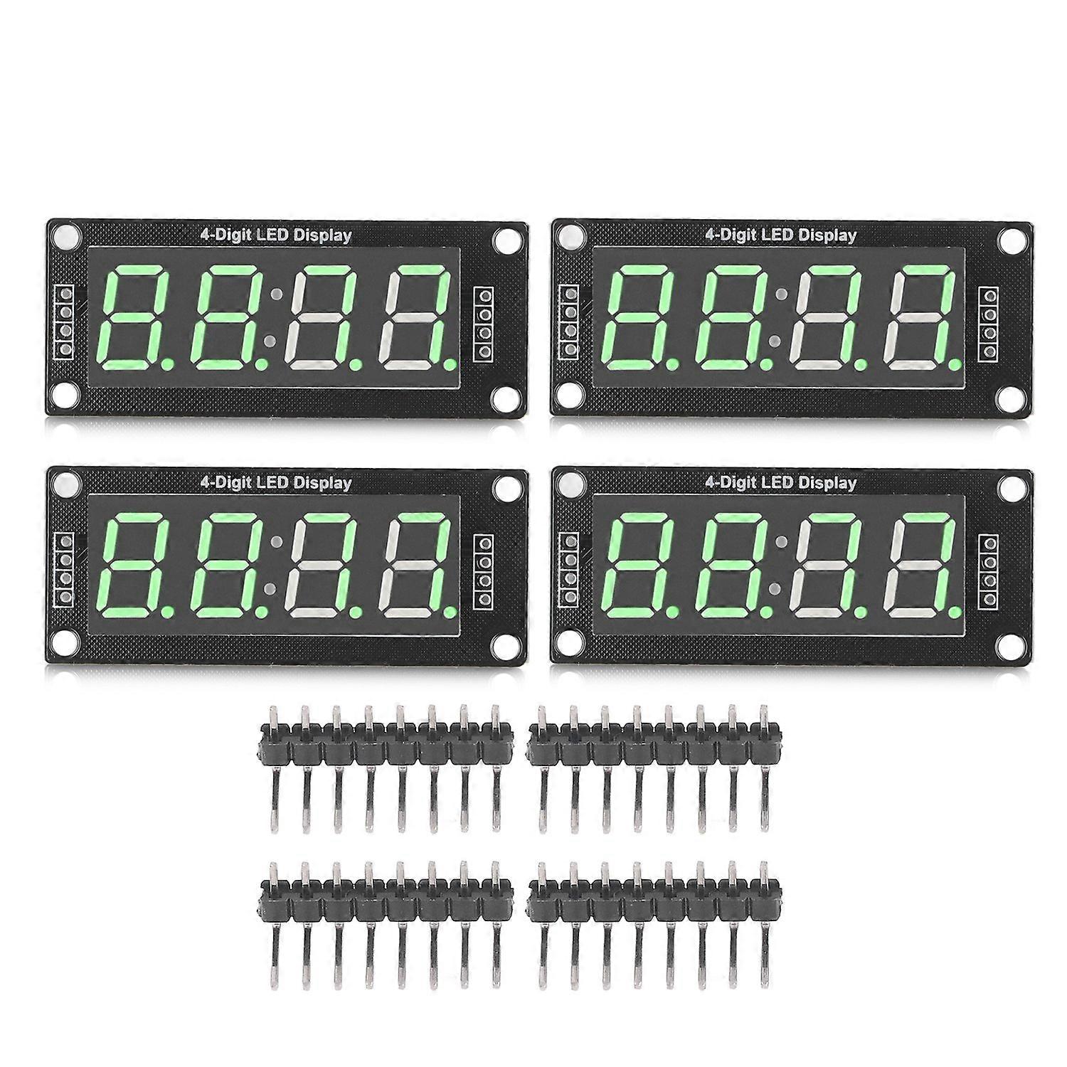 4 Set 4 Digit Digital Tube LED Display Board 7 Segments Clock Module TM1637 0.56in Green MRA041A