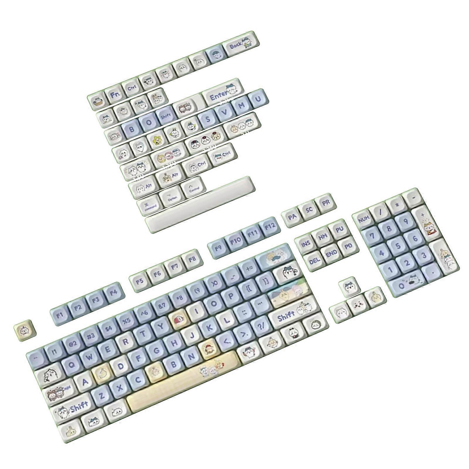140Keys/set MOTProfile GIKAWA Keycap PBT Dye Sublimations KeyCaps 6.25U For Mechanical Keyboards DIY 61 64 84 Multicolor