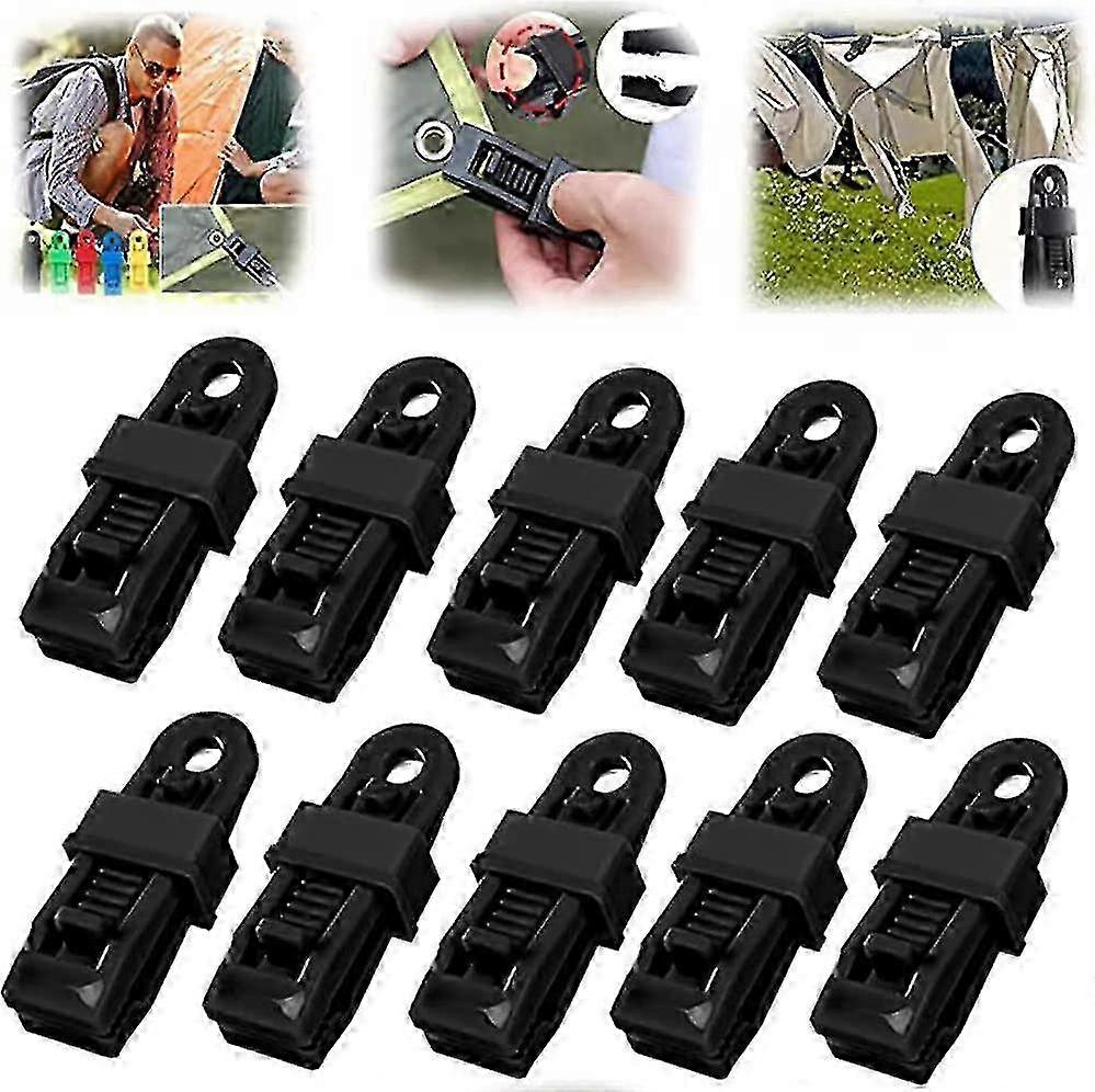 10pcs Reusable Plastic Tarp Clips - Adjustable Heavy Duty Latch Handles for Tarps & Shade Cloths